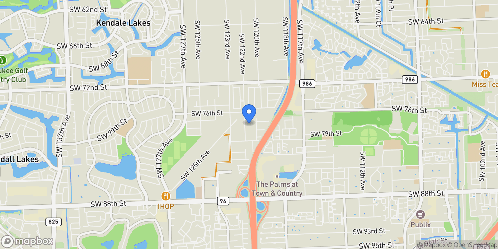 Map showing 7761 SW 122 ave, Miami, Florida, United States.