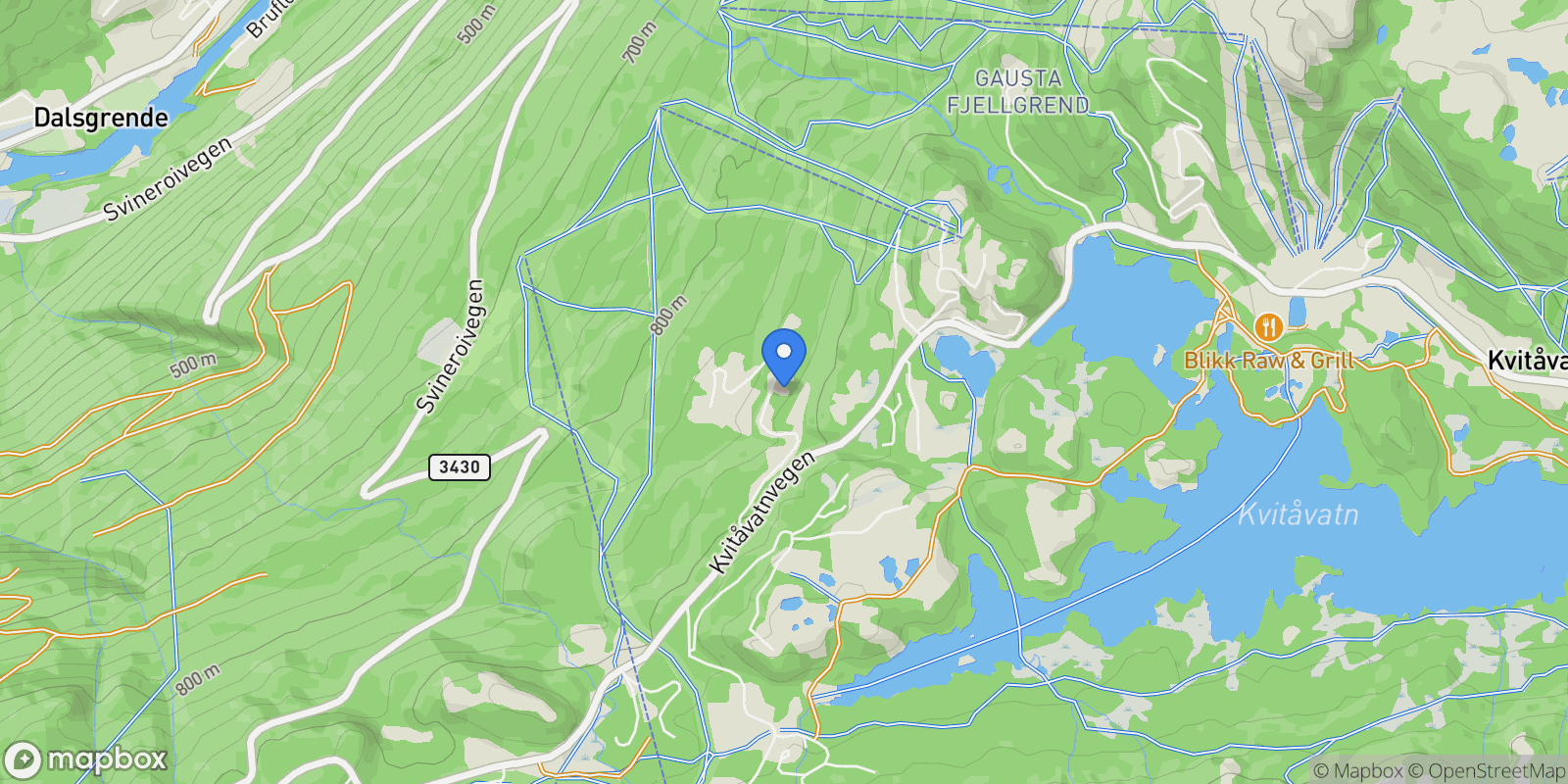 Map showing Brendstaul Nordvegen 44, 3660 Rjukan, Norway, Rjukan, Telemark, Norway.