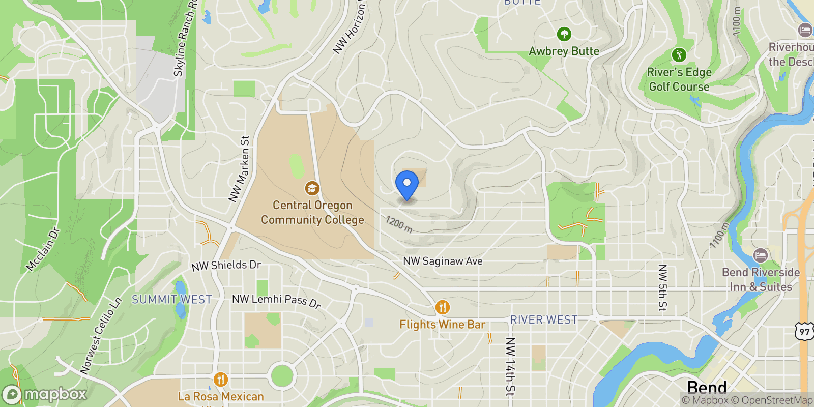 Map showing 1986 NW Rimrock Road , Bend, OR 97703, Bend, Oregon, United States.