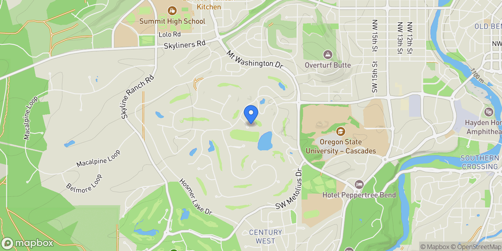 Map showing 61824 Red Meadow Ct, Bend, OR 97702, Bend, Oregon, United States.