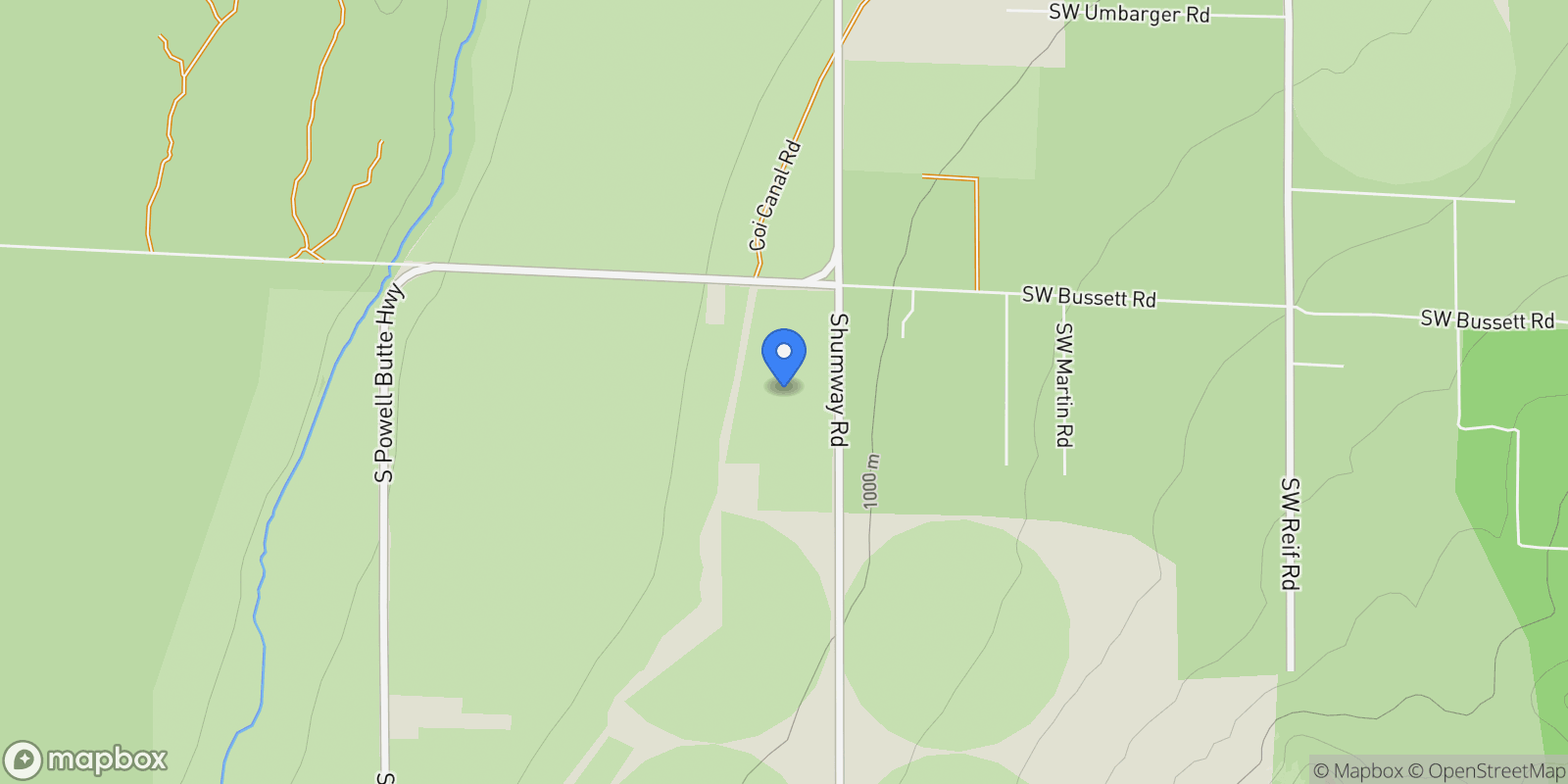 Map showing 11705 SW Shumway Road , Powell Butte, OR 97753, Powell Butte, Oregon, United States.