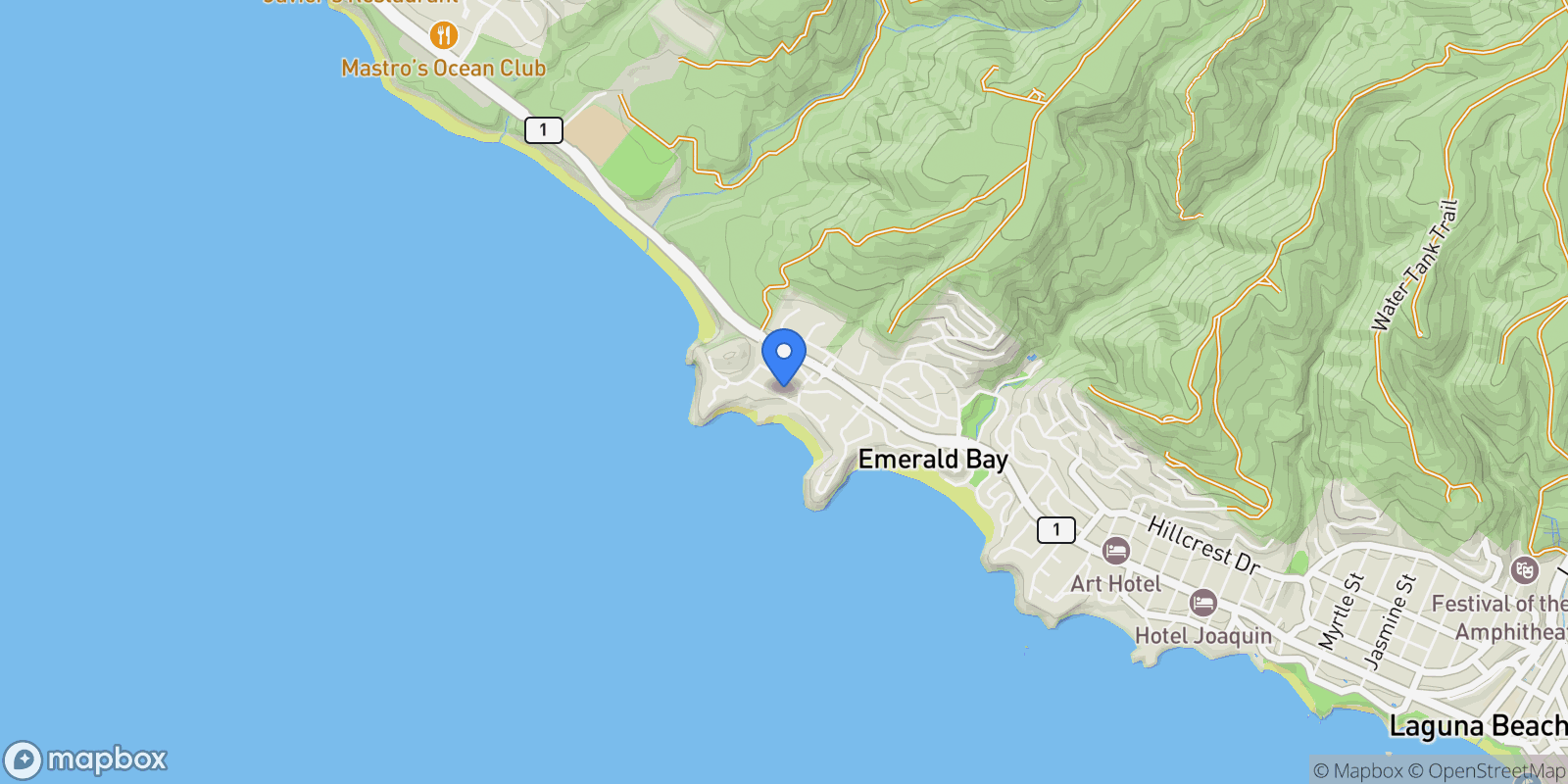 Map showing 2526 Riviera Drive, Laguna Beach, California, United States.