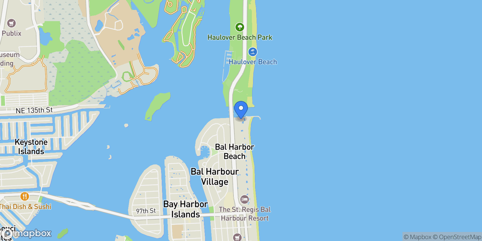 Map showing 10295 Collins Ave 306, Bal Harbour, Florida, United States.