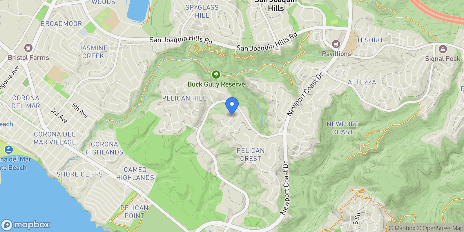 Map showing 9 Sailcrest, Newport Beach, California, United States.