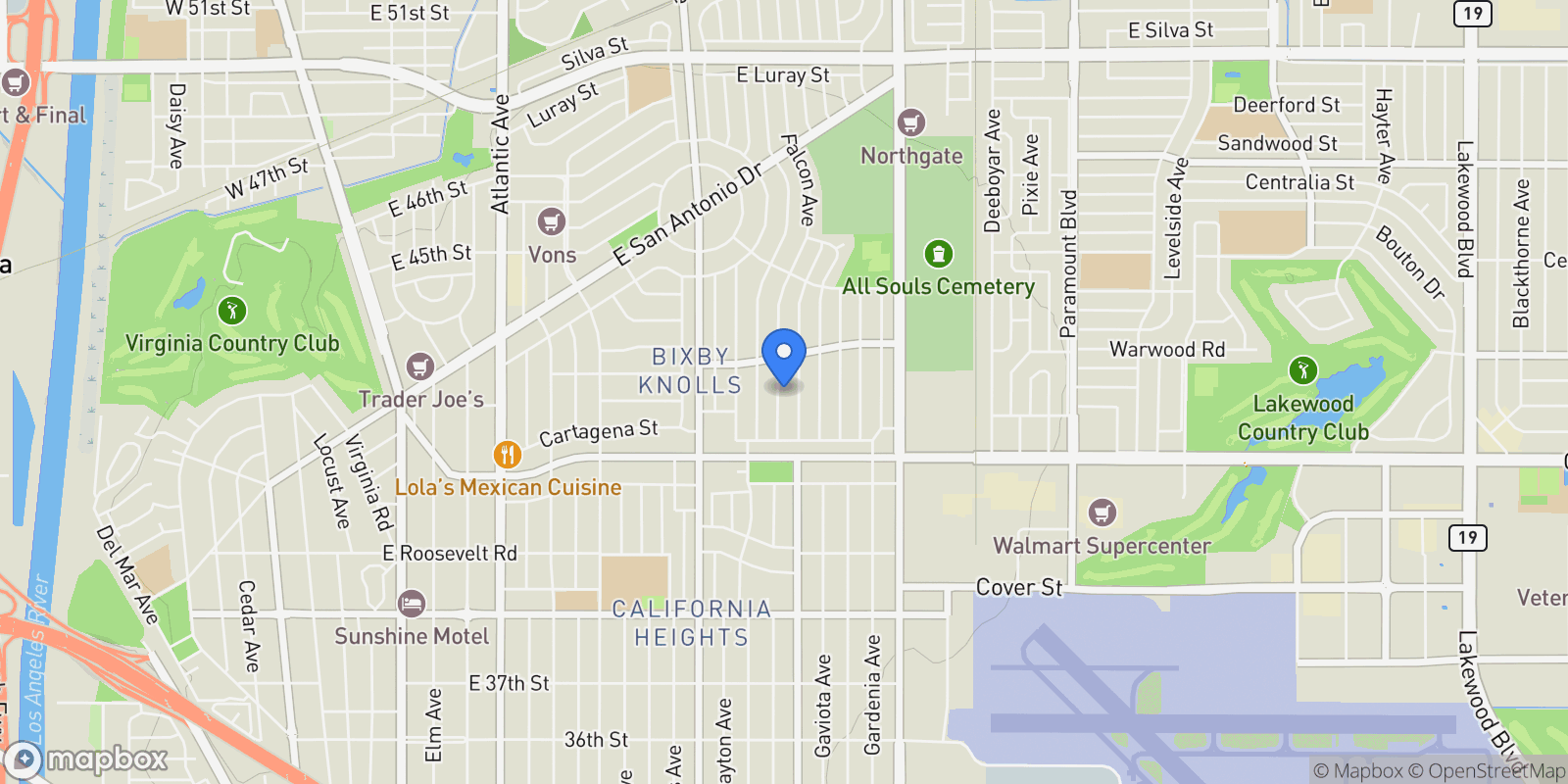 Map showing 4224 Falcon, Signal Hill, California, United States.