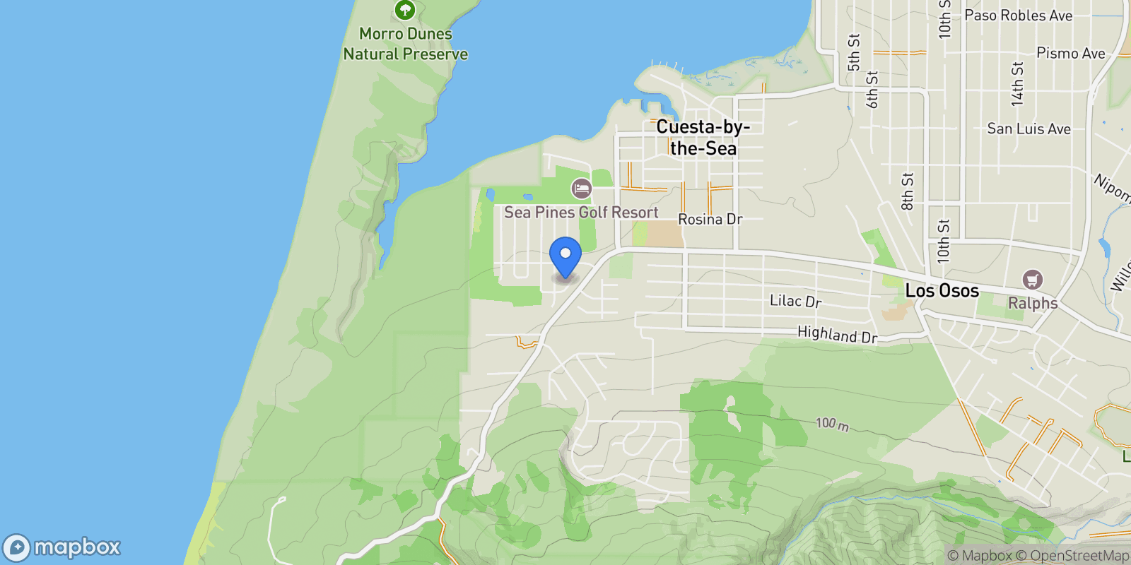 Map showing 236 Marianela, Baywood-Los Osos, California, United States.