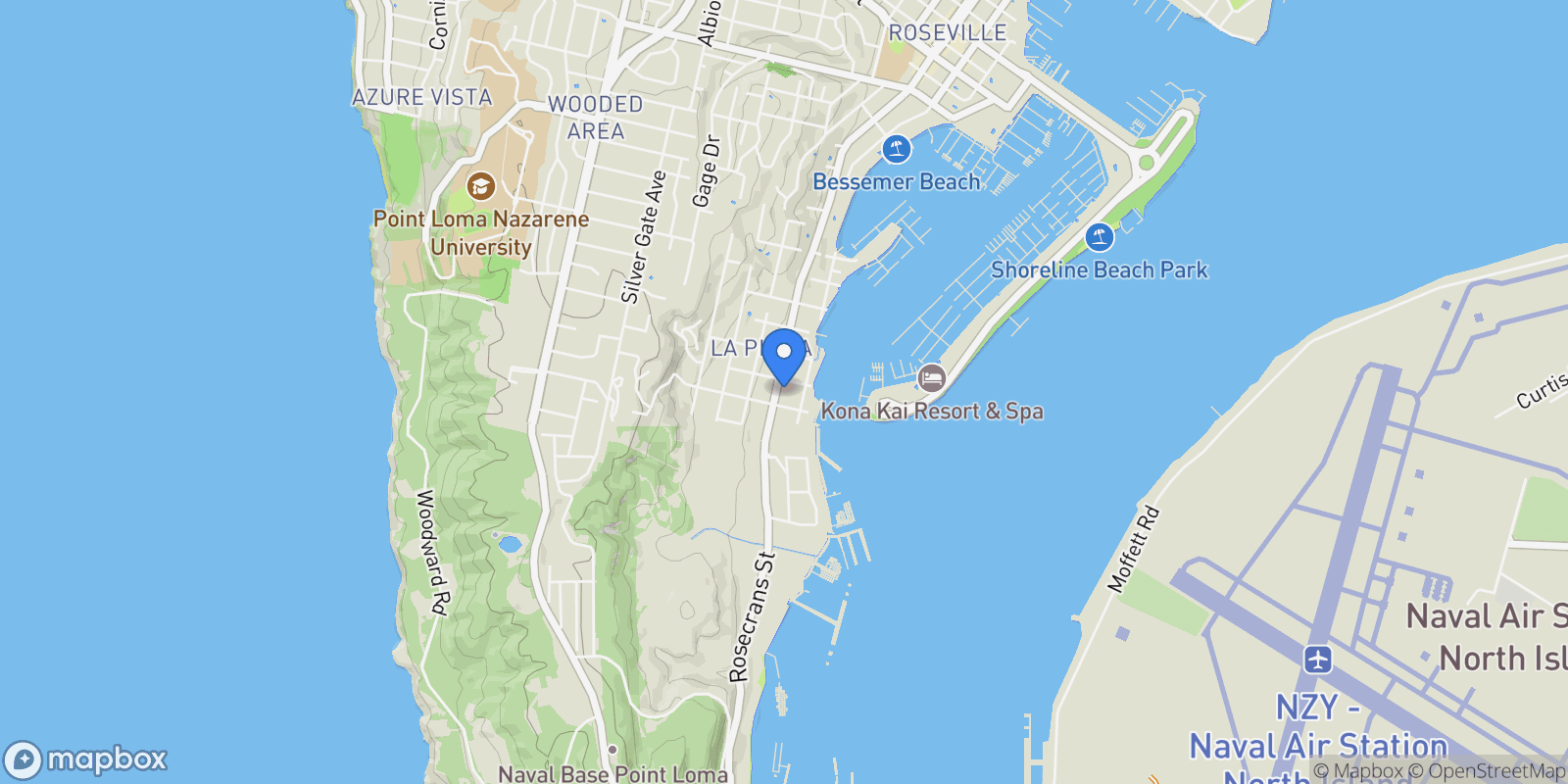 Map showing 375-81 Rosecrans Street, San Diego, California, United States.