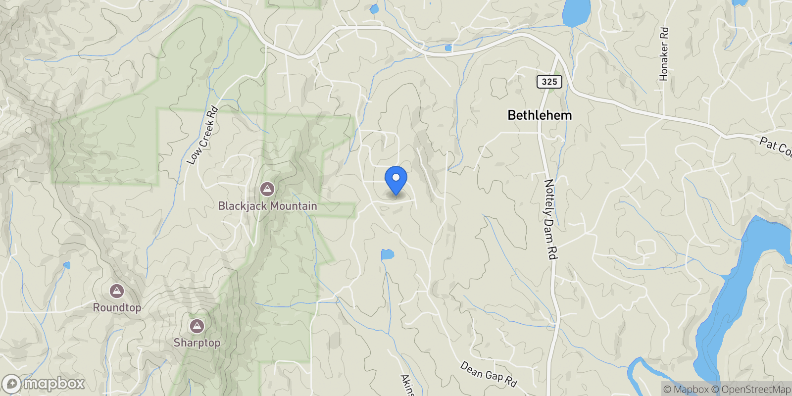 Map showing 117 Serene Way, Blairsville, Georgia, United States.