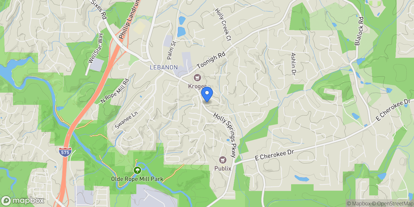 Map showing 5541 Old Highway 5, Woodstock, Georgia, United States.