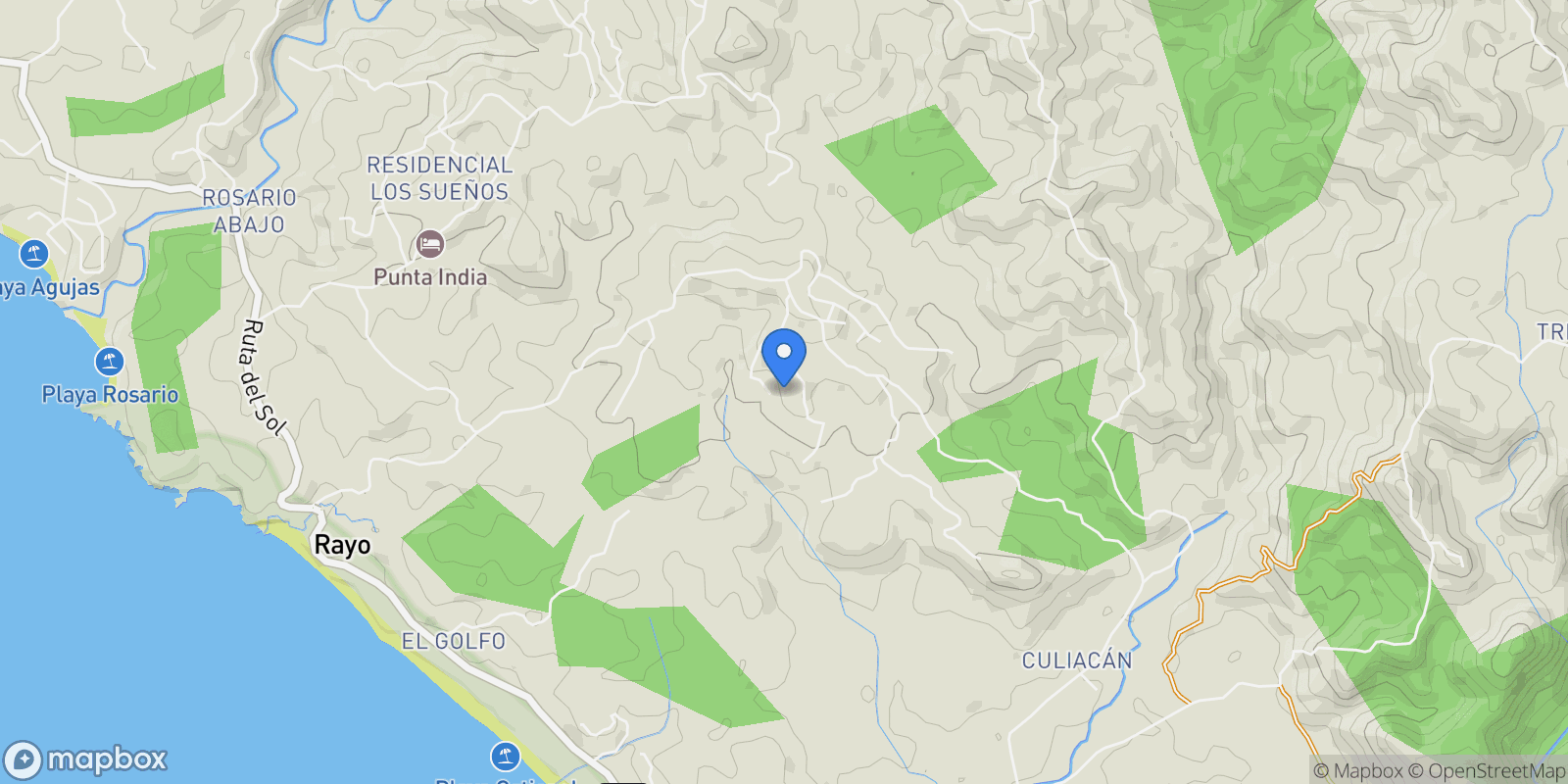 Map showing Black Beauty, Nosara Area, Black Beauty, Guanacaste Province, Costa Rica.