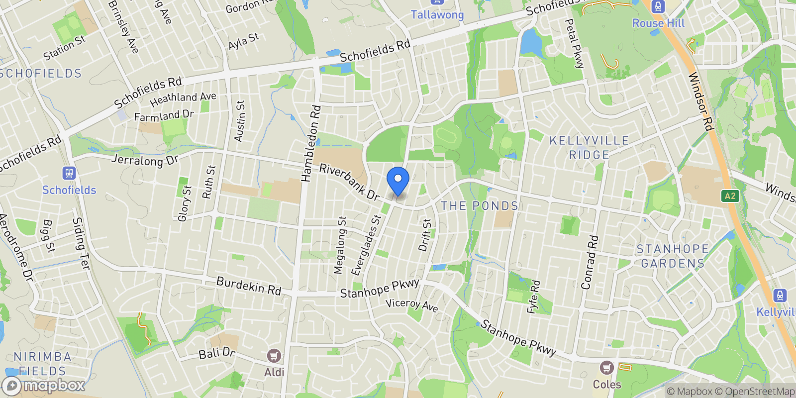 Map showing 123 Ridgeline Drive, Turtletown, United States.