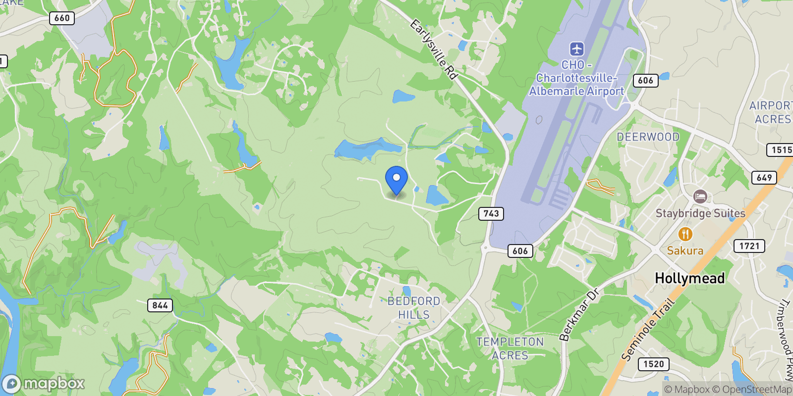 Map showing 3260 Earlysville Rd, Earlysville, VA 22936, Earlysville, Virginia, United States.