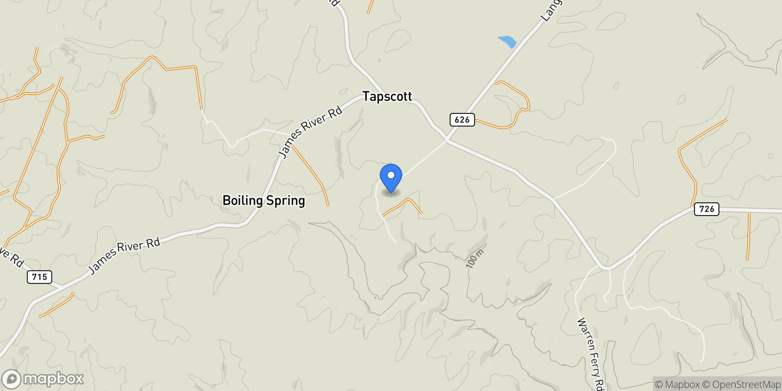 Map showing 9313 Greenfield Farm, Scottsville, VA 24590, Cunningham, Virginia, United States.