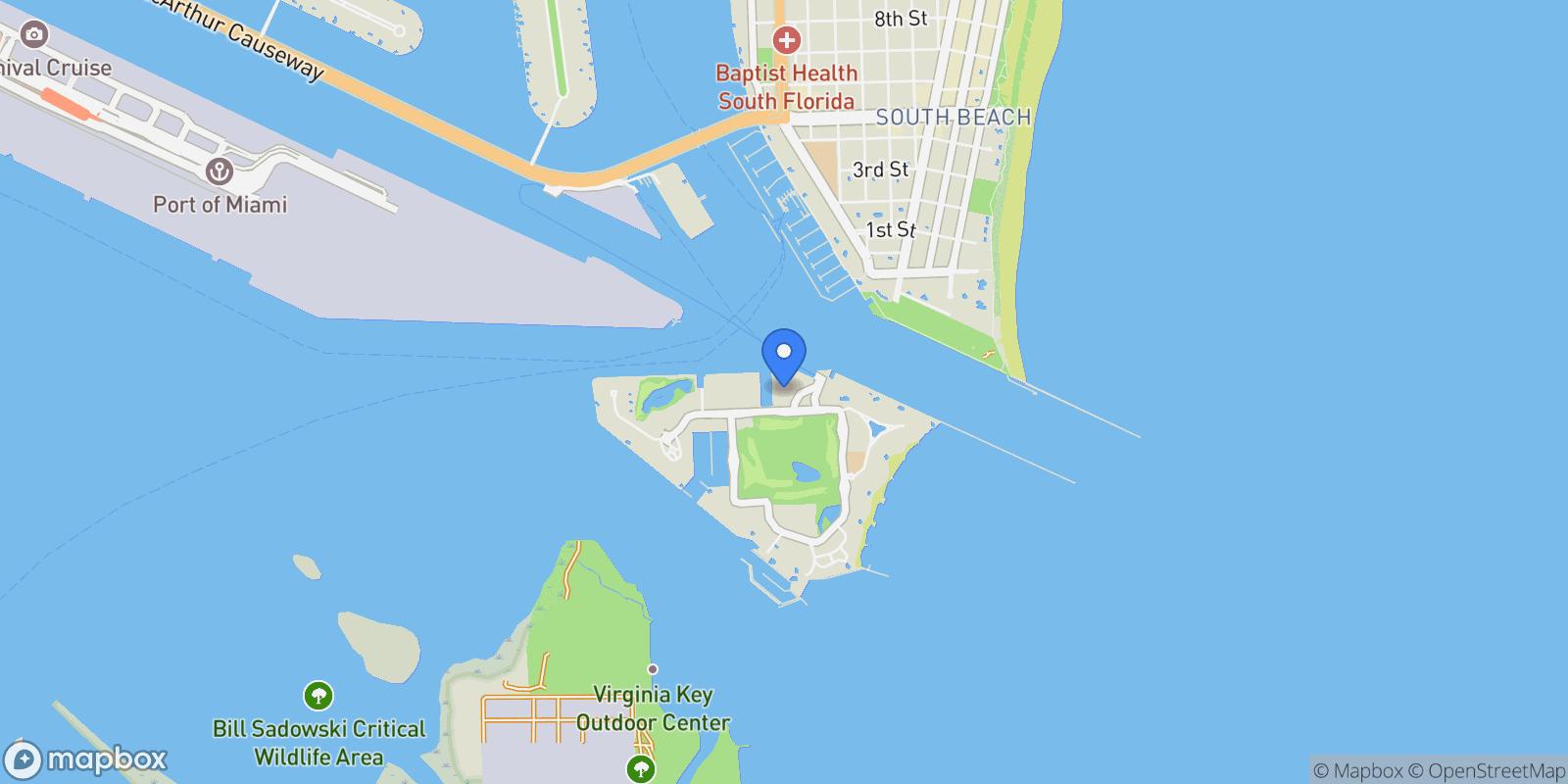 Map showing 6 Fisher Island Dr, Miami Beach, FL 33109, Miami Beach, Florida, United States.