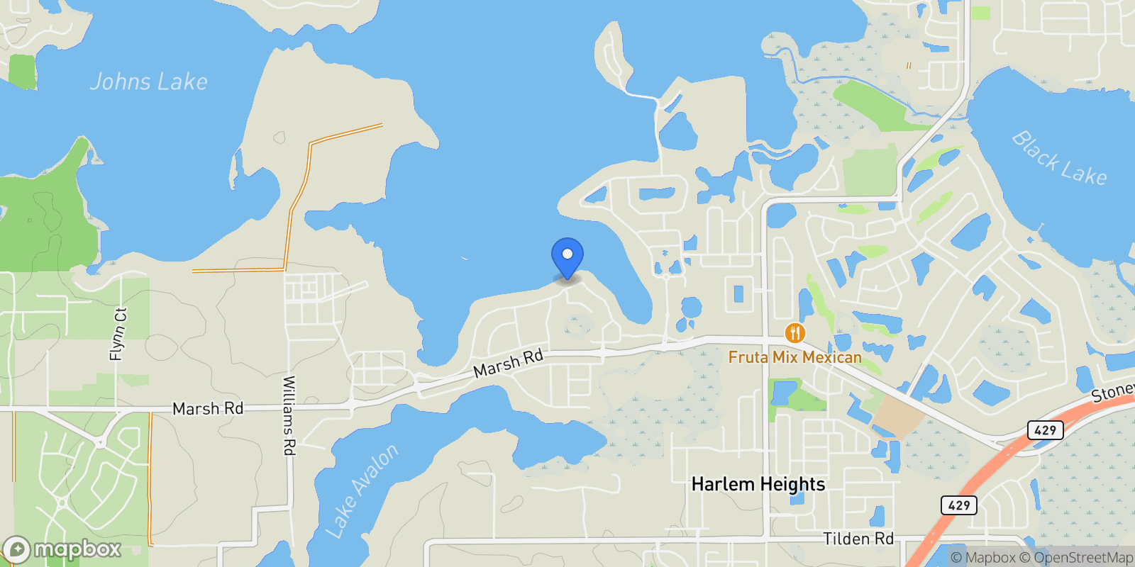 Map showing 16689 Broadwater Ave, Winter Garden, FL 34787, Winter Garden, Florida, United States.