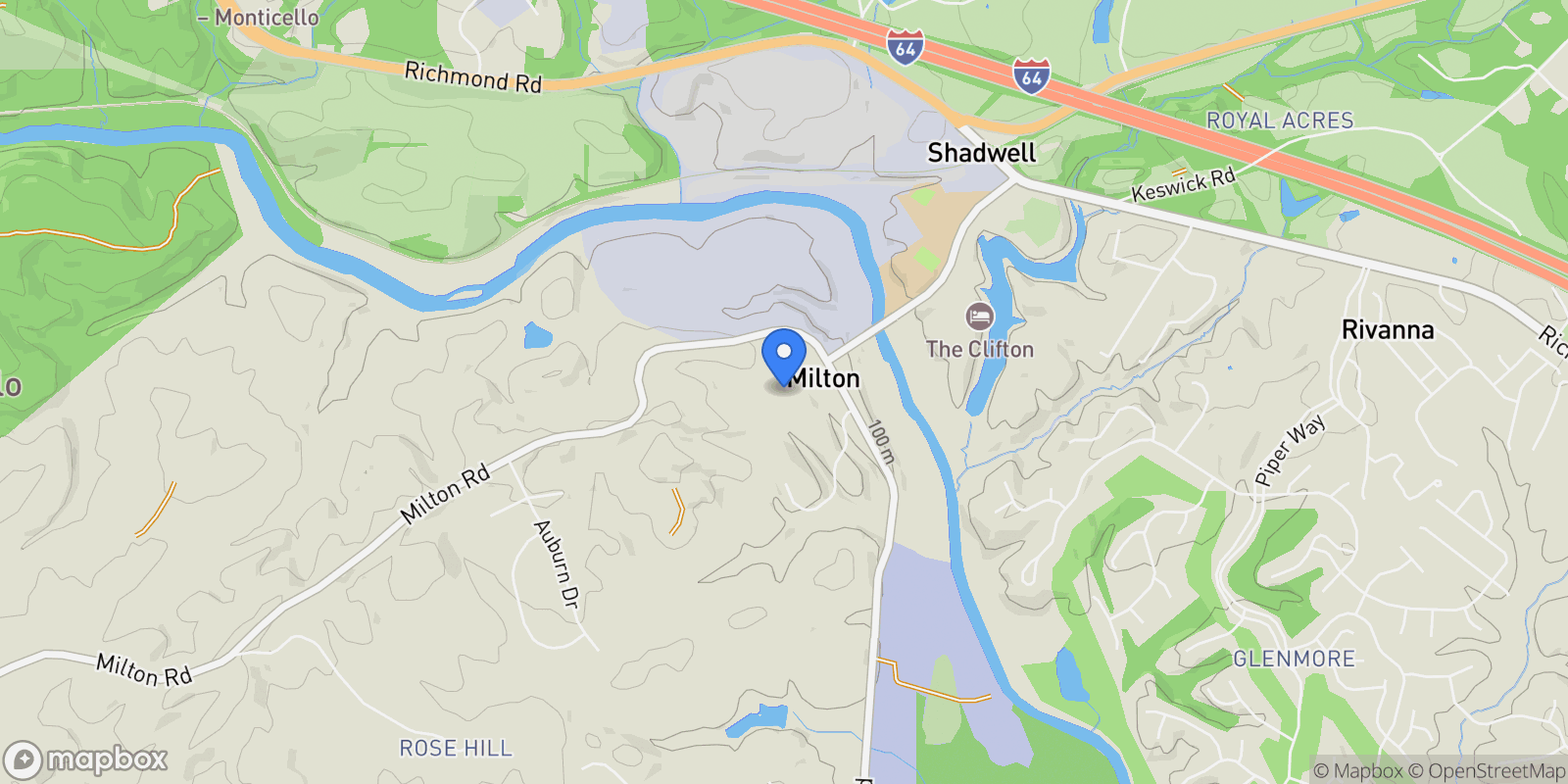 Map showing 2687 Milton Farm, Charlottesville, VA 22902, Charlottesville, Virginia, United States.