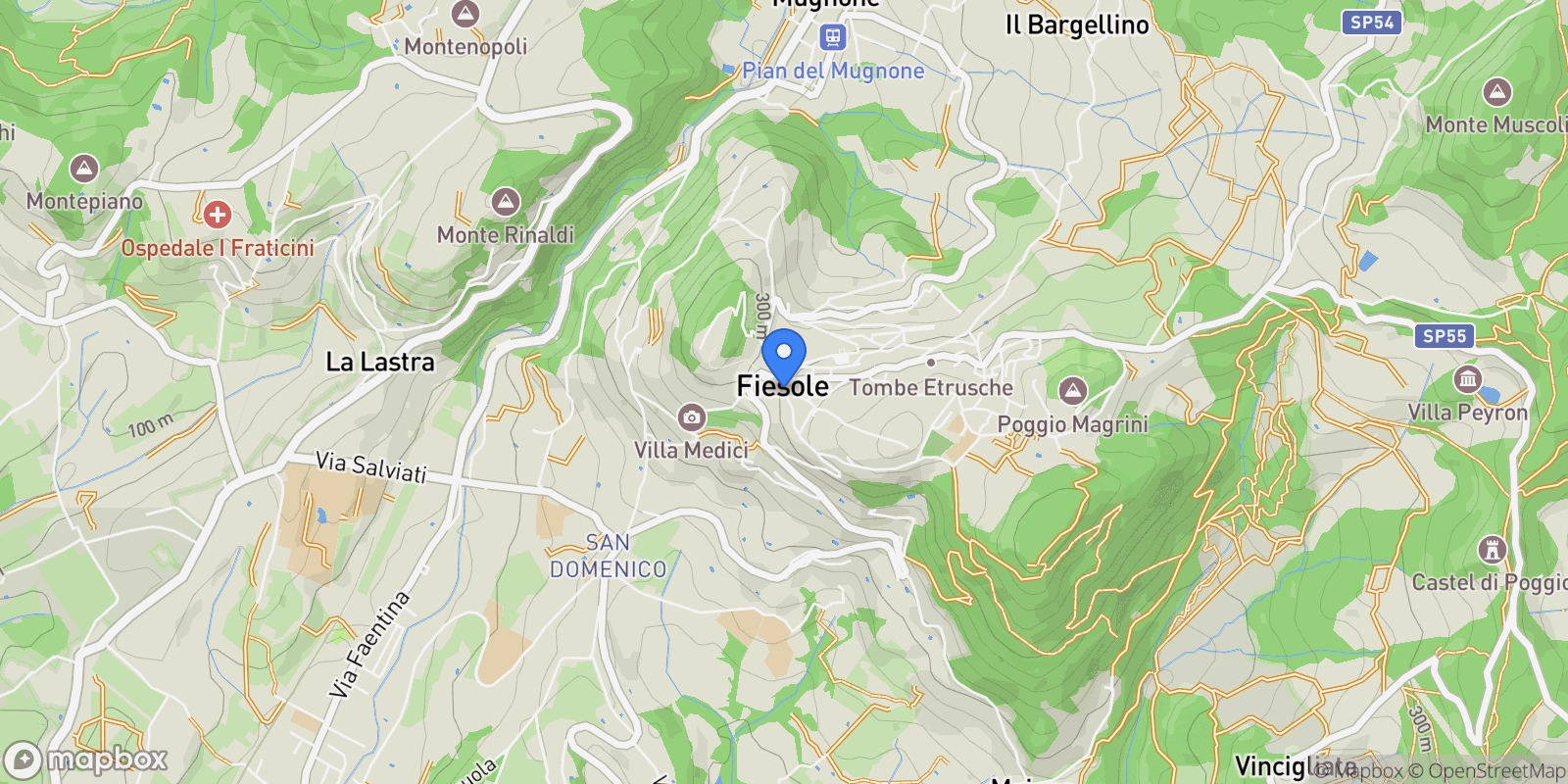 Map showing Città Metropolitana di Firenze, Fiesole, Tuscany, Italy.