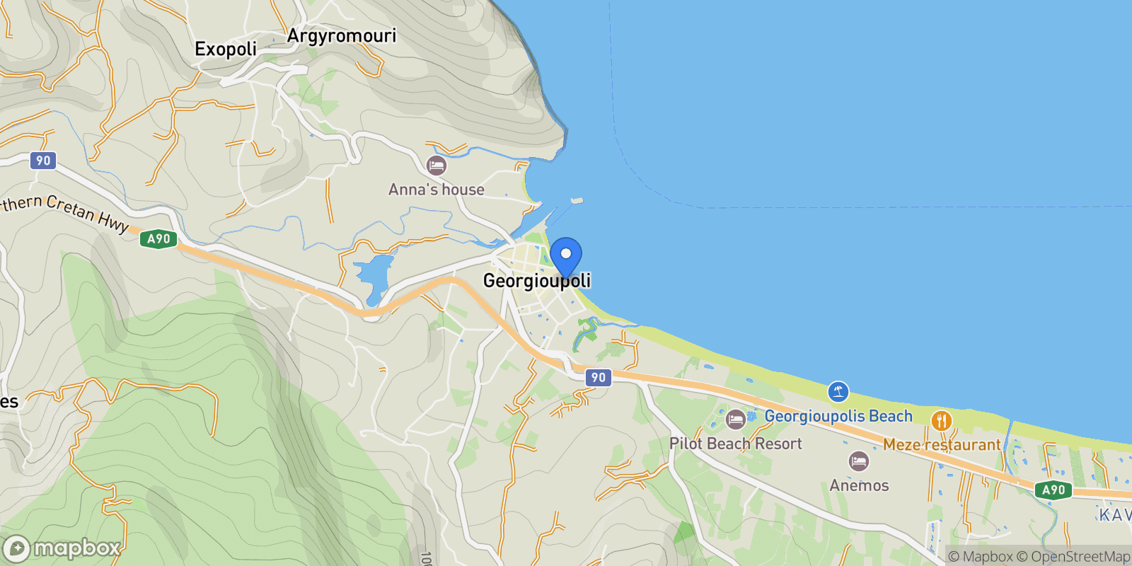 Map showing Chania, Apokoronas, Greece.