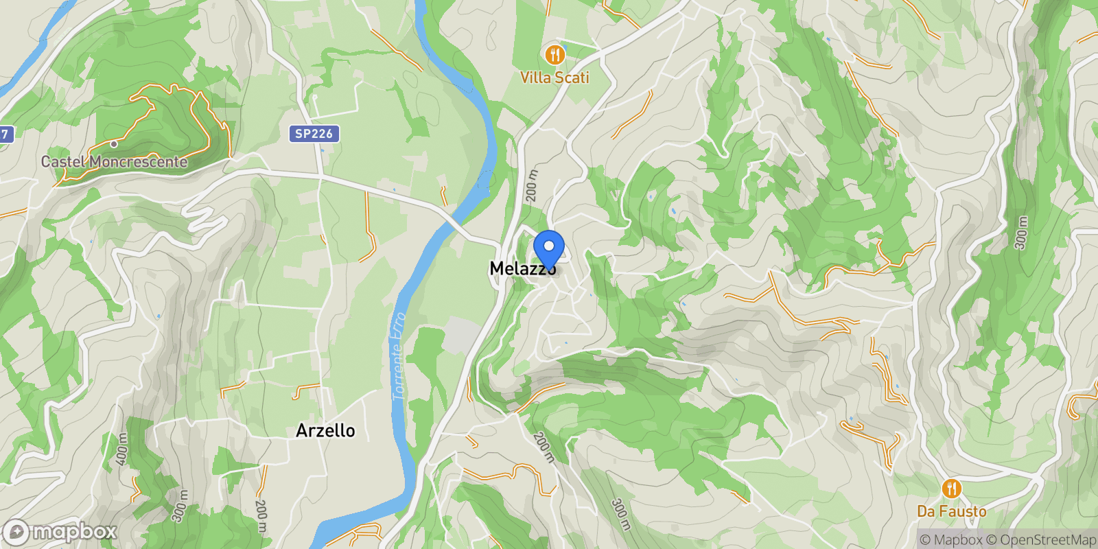 Map showing Piemonte, Melazzo, Piedmont, Italy.