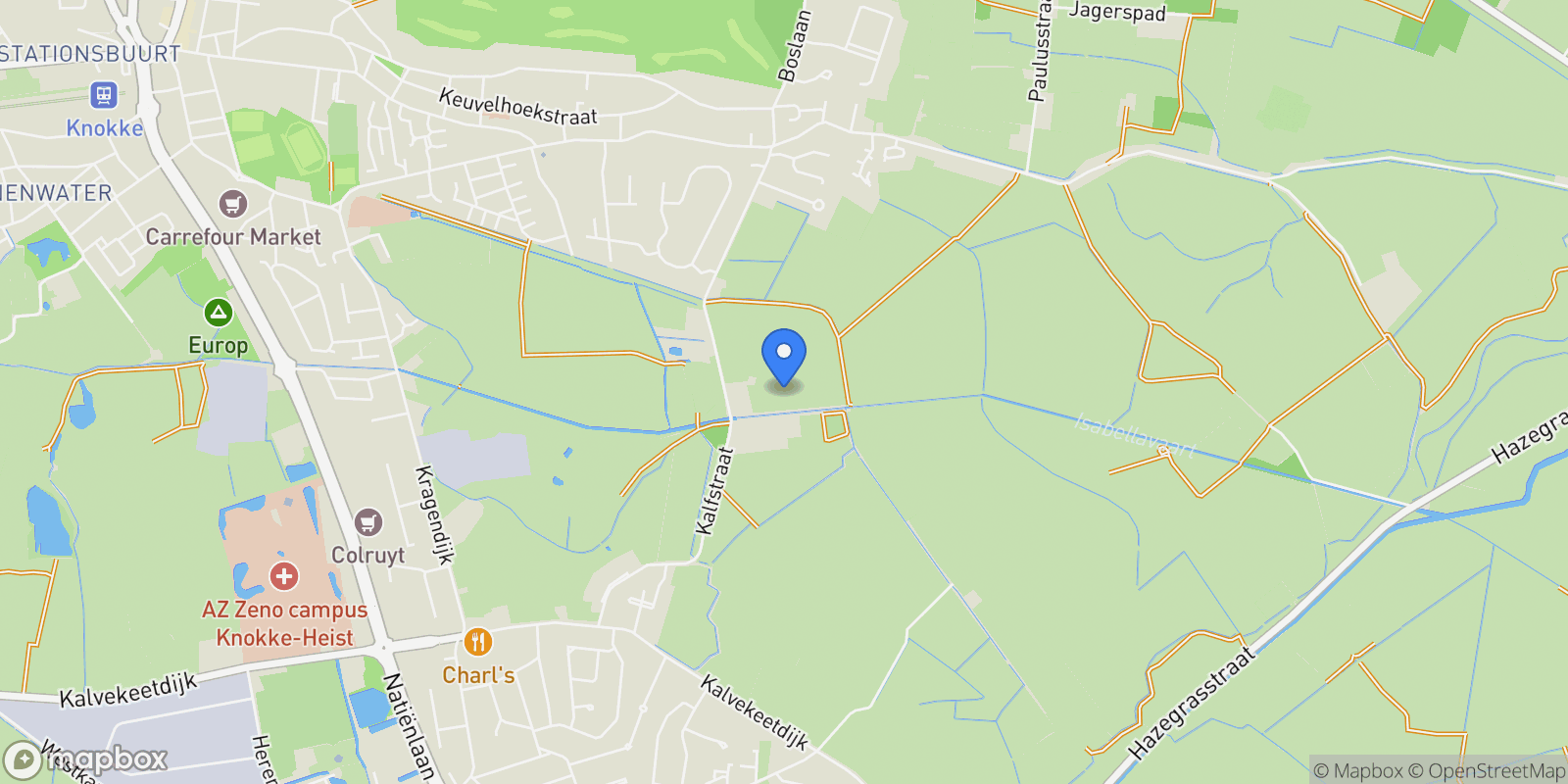 Map showing Knokke-Heist, Flanders, Belgium.