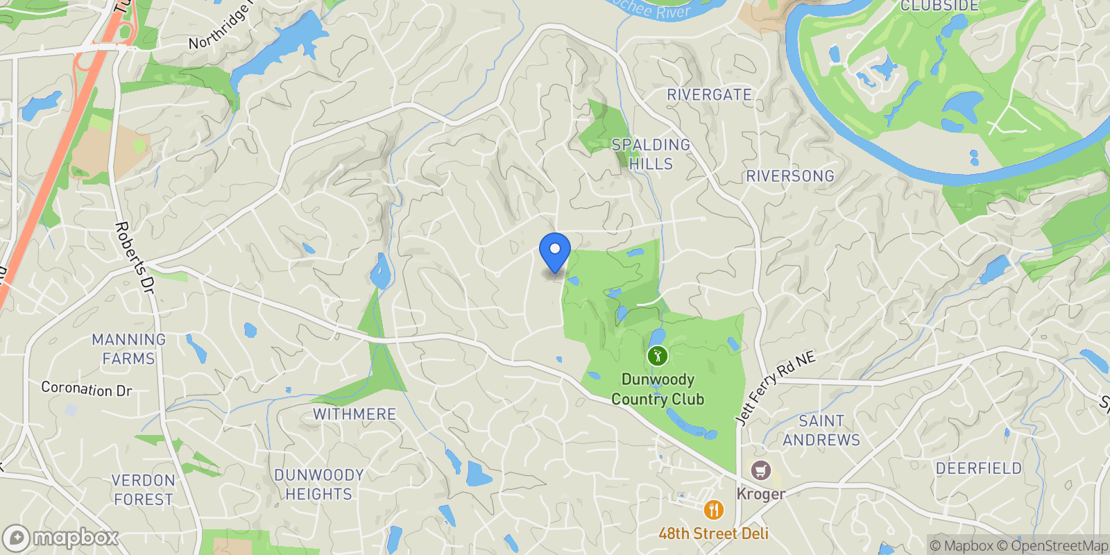 Map showing 7565 Ball Mill Road, Atlanta, GA 30350, Atlanta, Georgia, United States.
