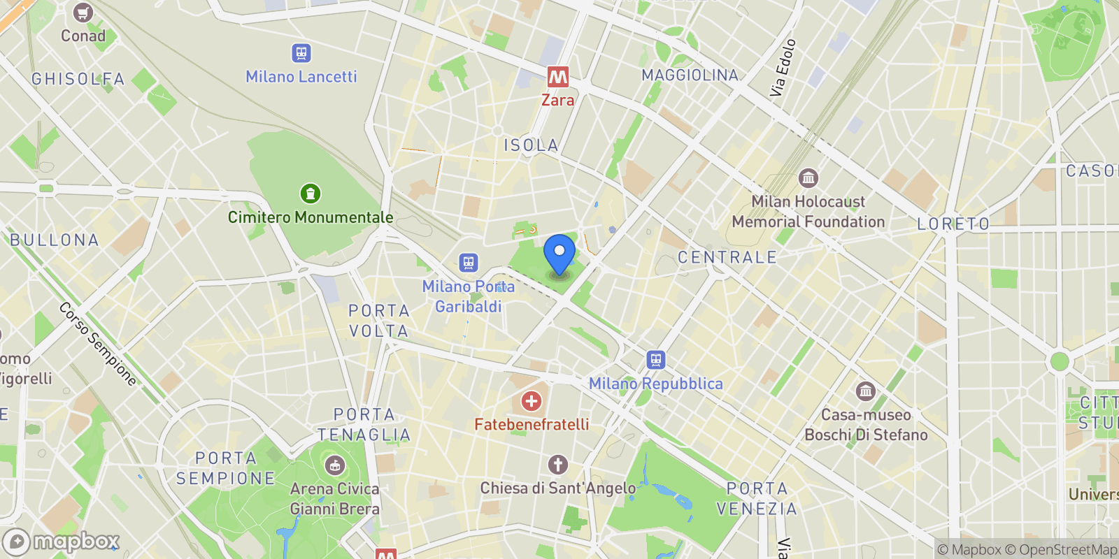 Map showing Città Metropolitana di Milano, Milan, Lombardy, Italy.