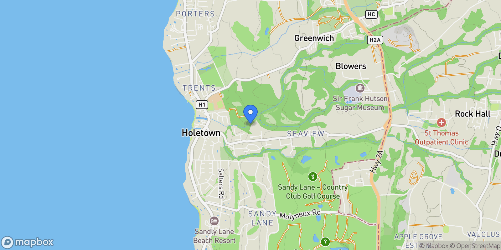 Map showing Saint James, Holetown, Saint James, Barbados.
