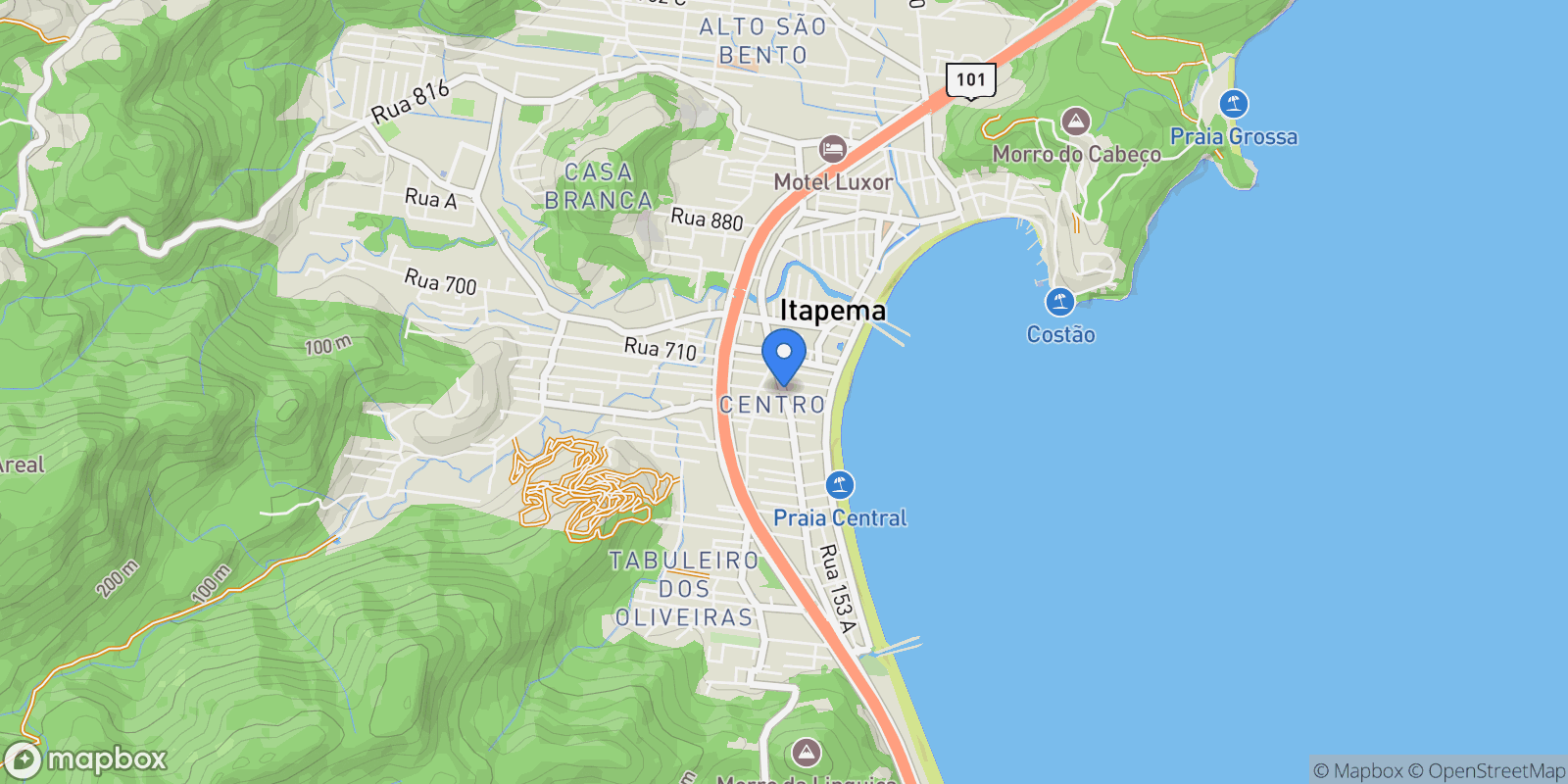 Map showing Itapema, Centro, State of Santa Catarina, Brazil.