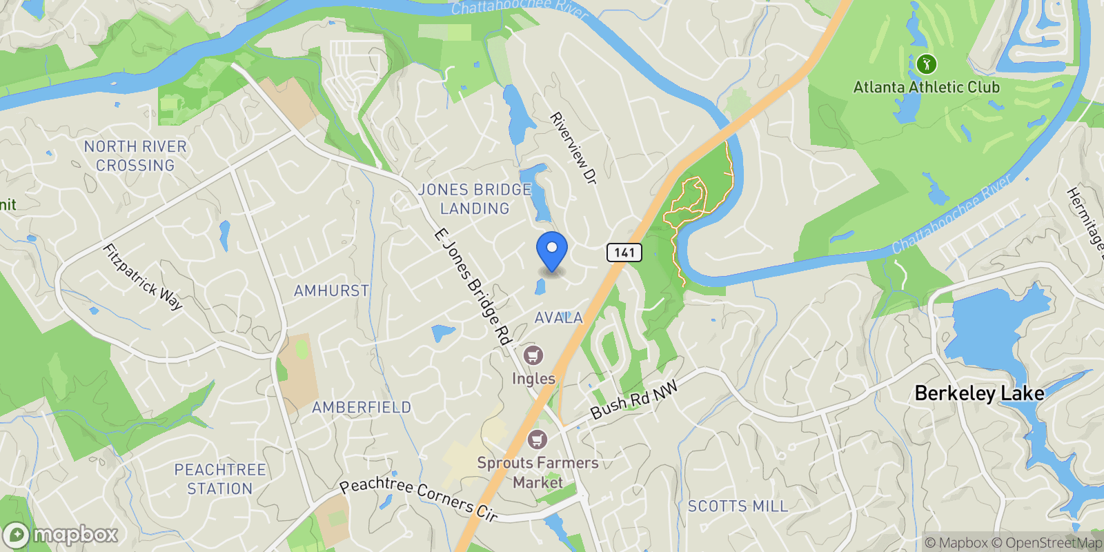 Map showing 4094 Nobleman Point, Peachtree Corners, Georgia, United States.