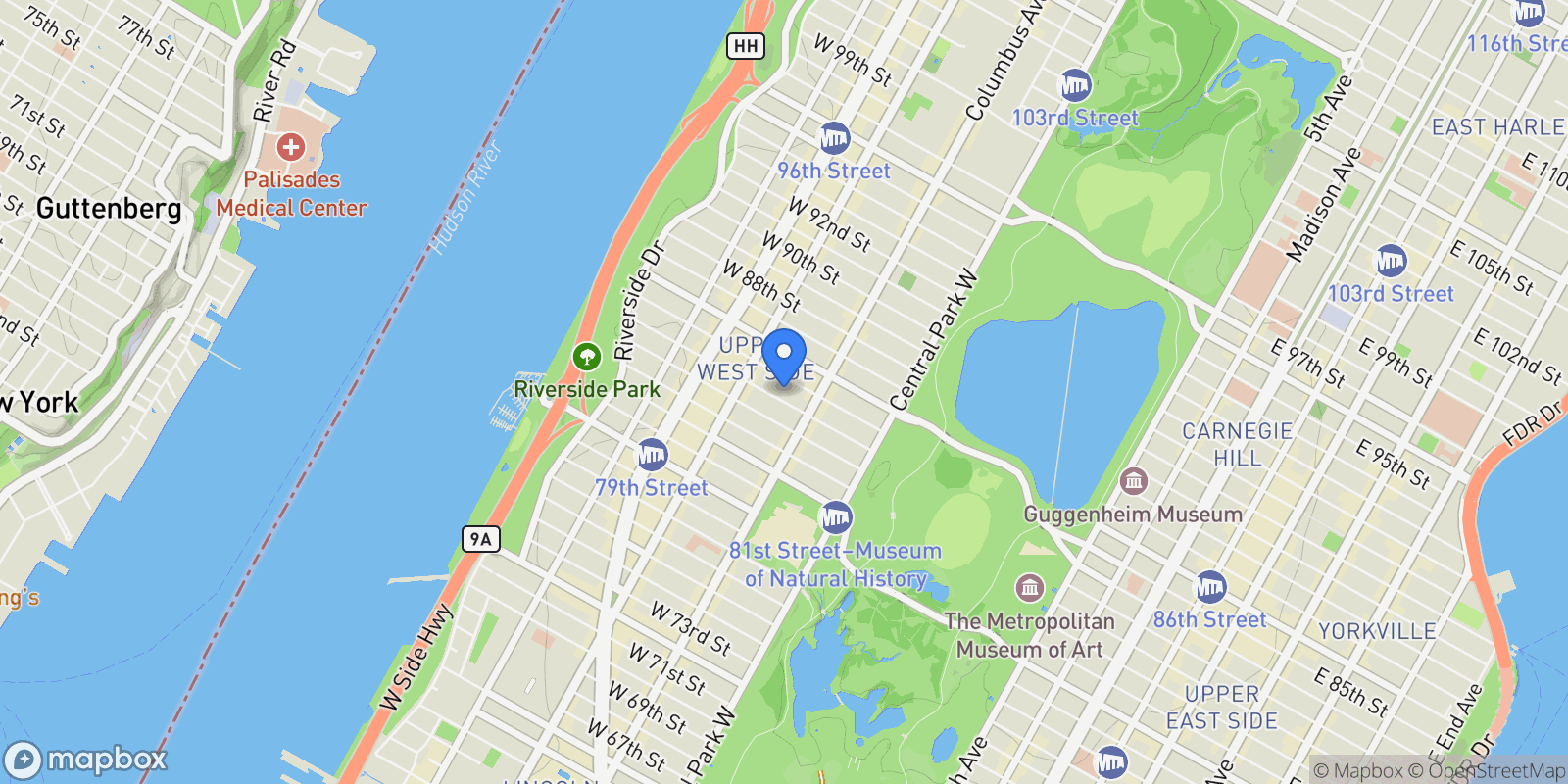 Map showing New York, New York, New York, United States.