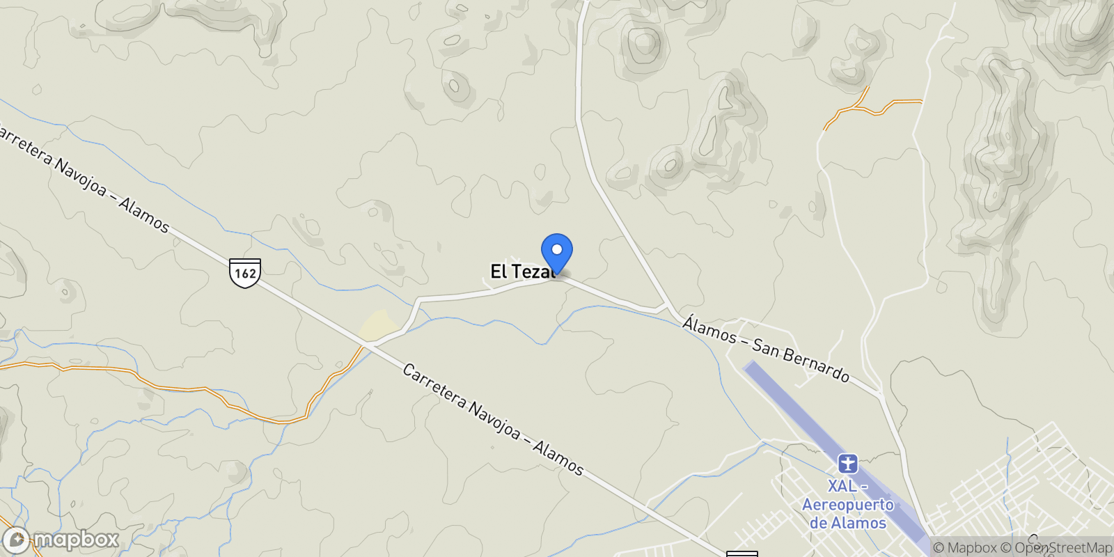 Map showing El Tezal, Sonora, Mexico.