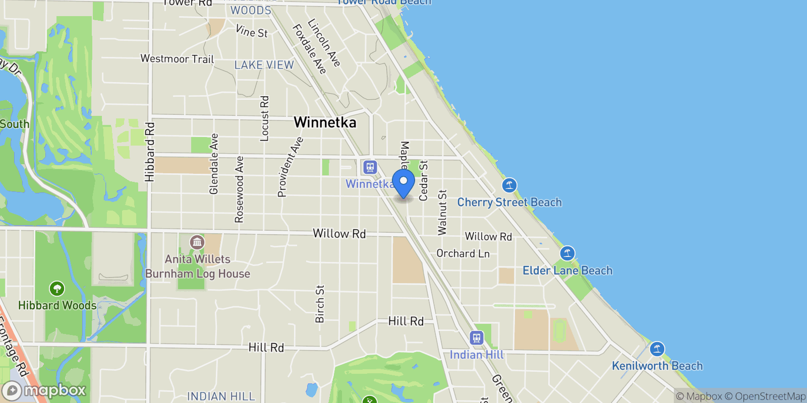 Map showing 436 Maple Street, Winnetka, Illinois, United States.
