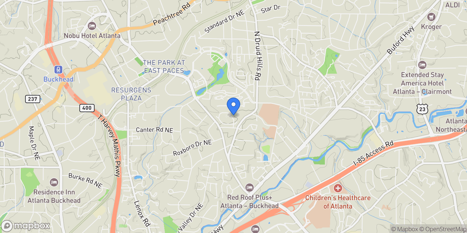 Map showing 2031 Wrights Mill Circle NE, Atlanta, GA 30324, Atlanta, Georgia, United States.