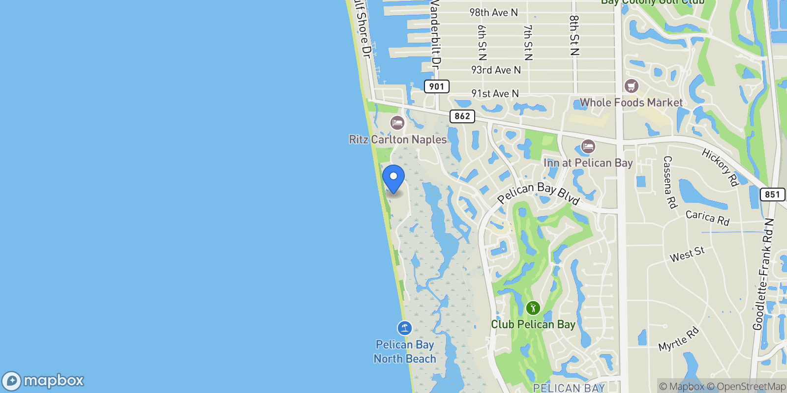 Map showing 8171 Bay Colony DR #403, Naples, Florida, United States.