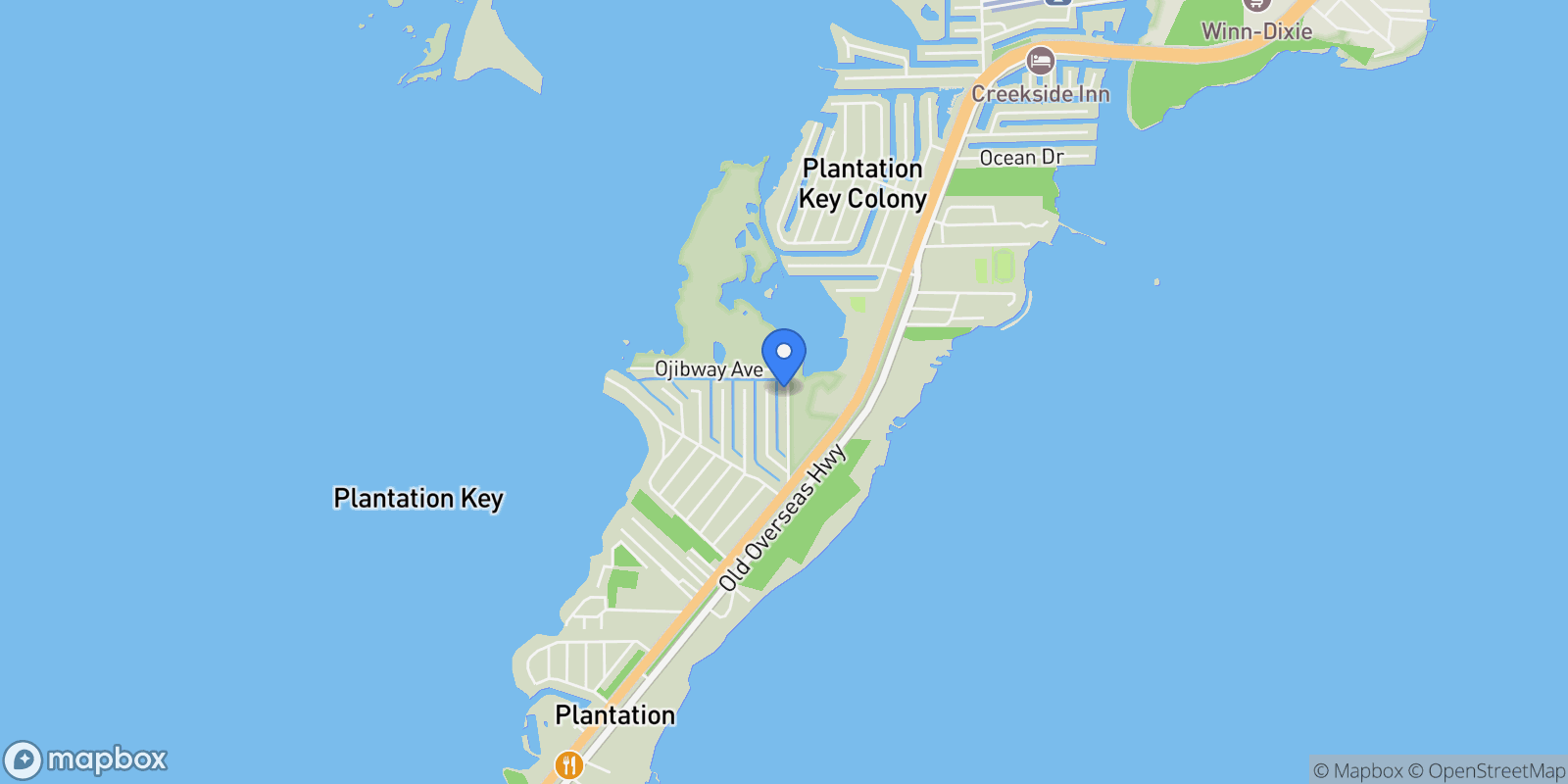 Map showing 157 Caloosa Street, Islamorada, Florida, United States.