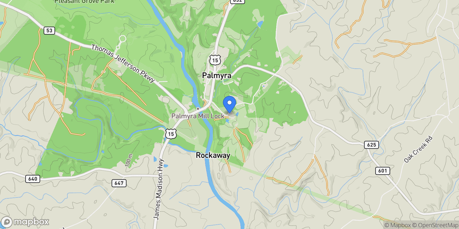 Map showing 240 Stoneleigh Road, Palmyra, VA 22963, Lake Monticello, Virginia, United States.