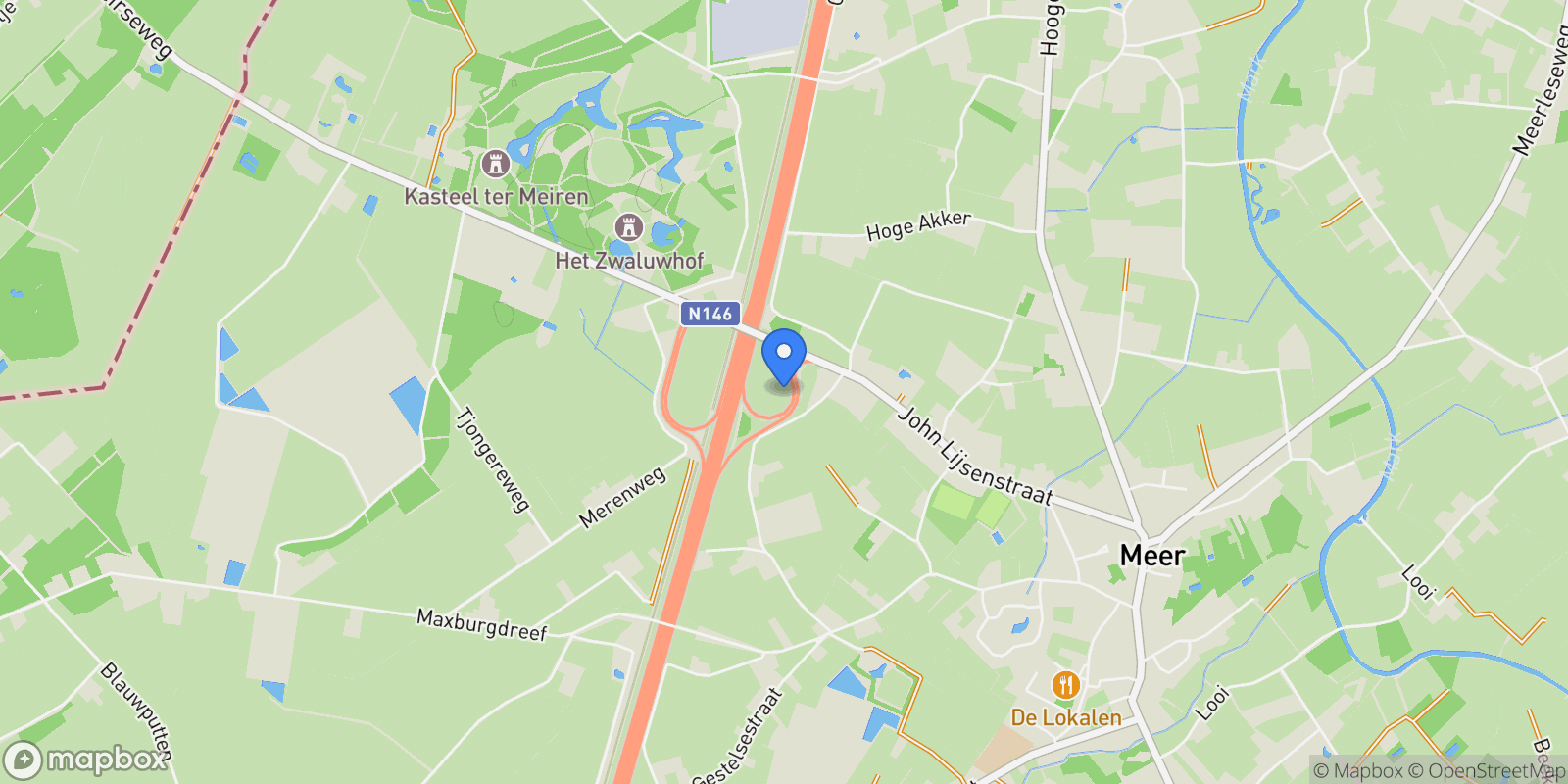 Map showing Antwerpen, Hoogstraten, Flanders, Belgium.