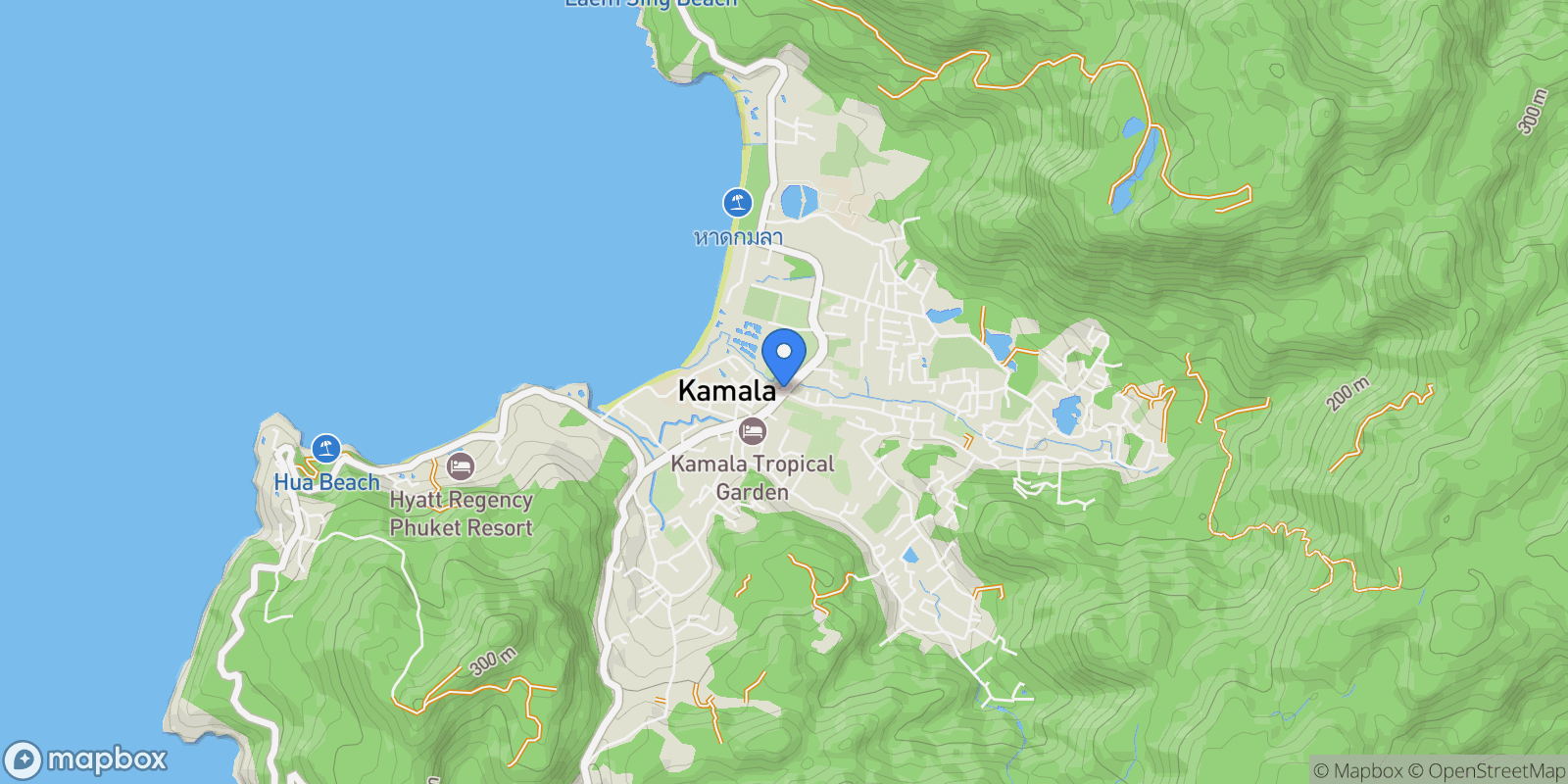 Map showing Phuket, Kamala, Phuket, Thailand.