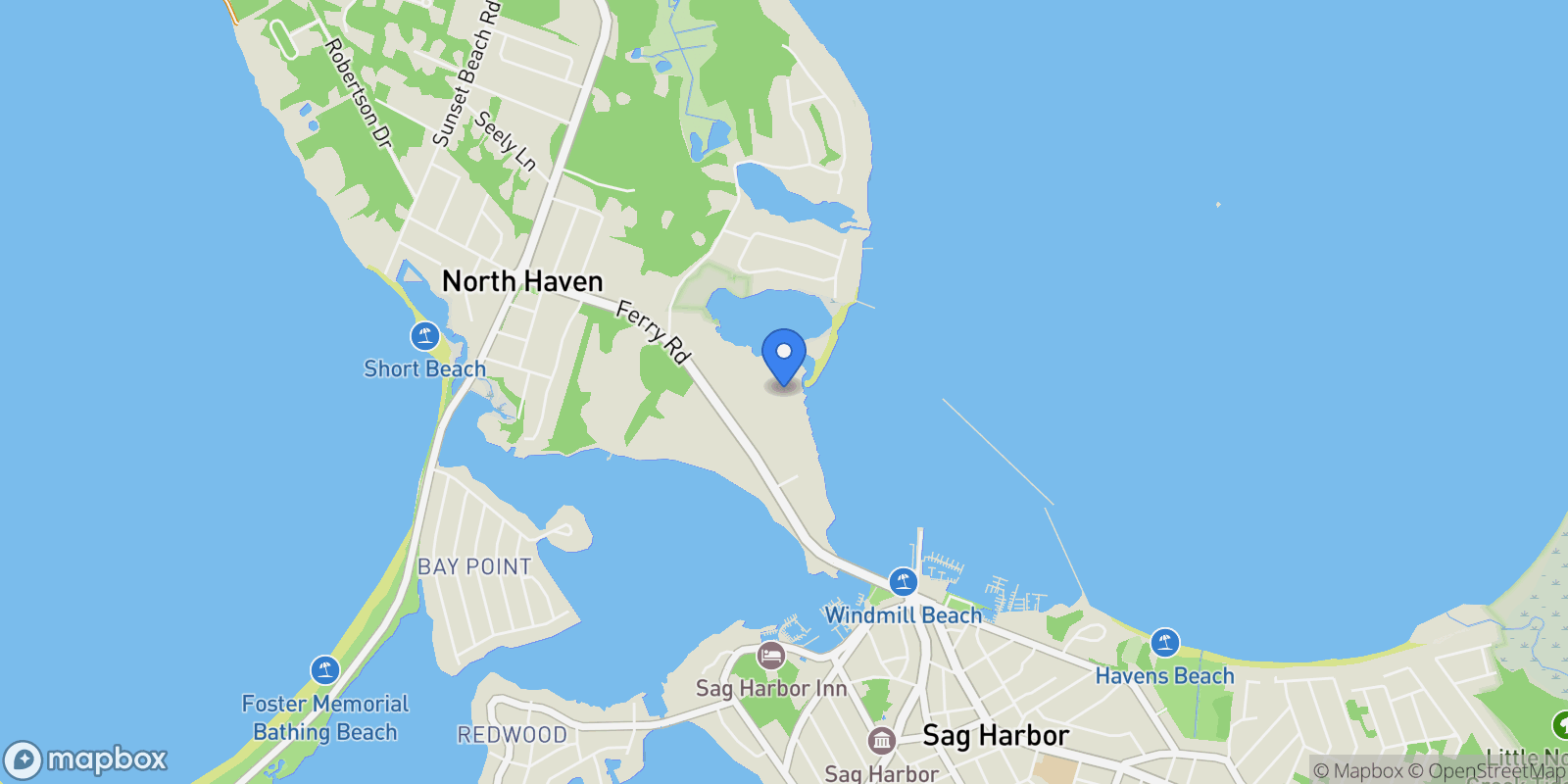 Map showing New York, Sag Harbor, New York, United States.
