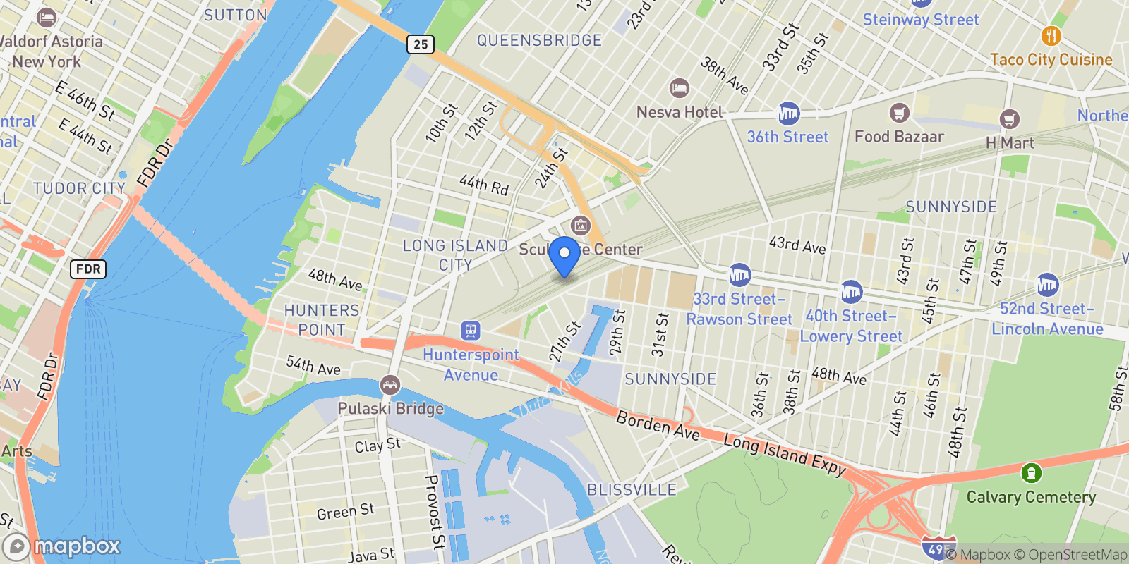 Map showing New York, New York, New York, United States.