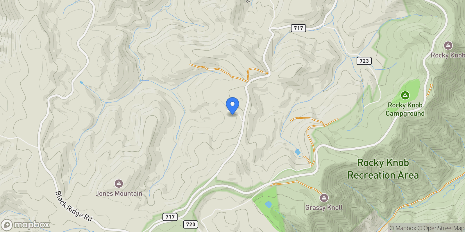 Map showing 174 Sarvisberry Lane SW, Floyd, VA 24091, Floyd, Virginia, United States.