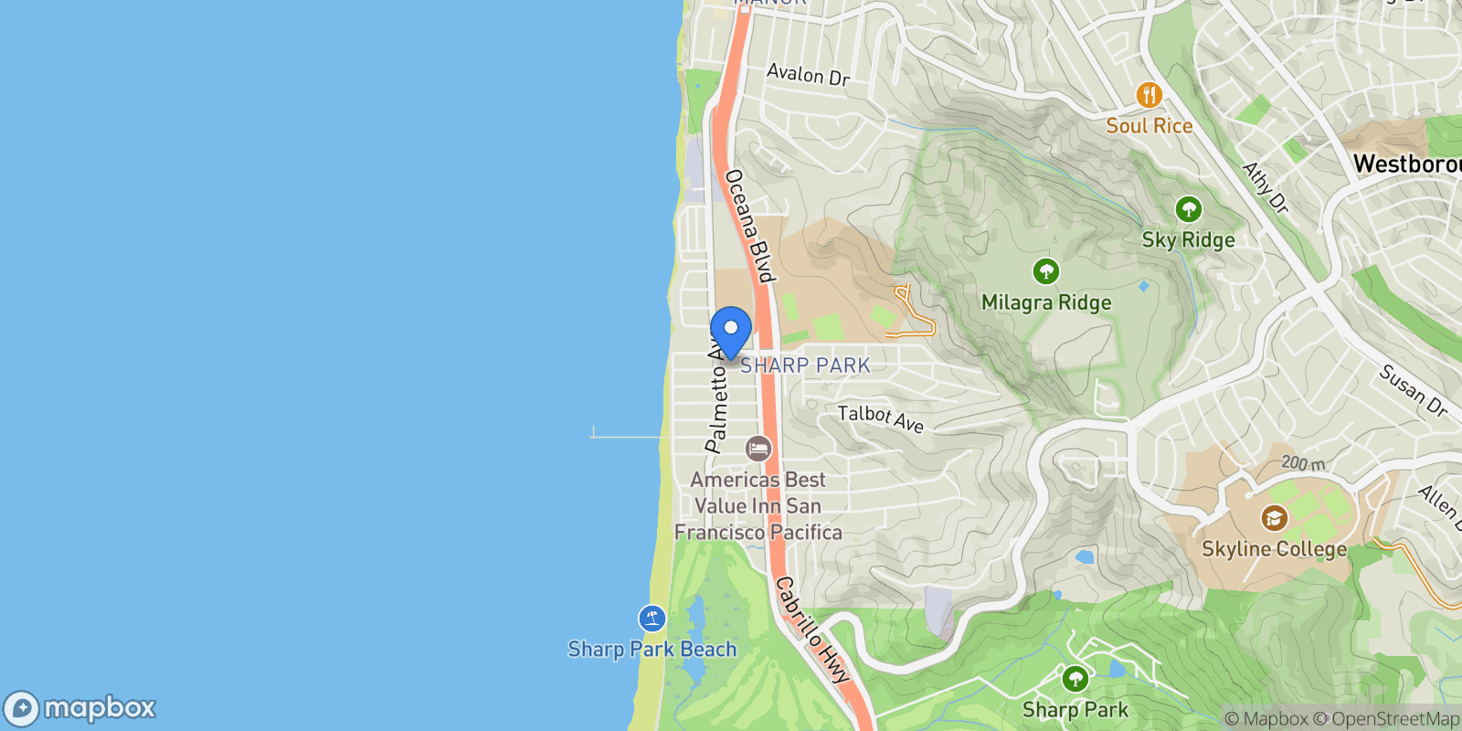 Map showing 131 Carmel Avenue, Pacifica, CA 94044, Pacifica, California, United States.