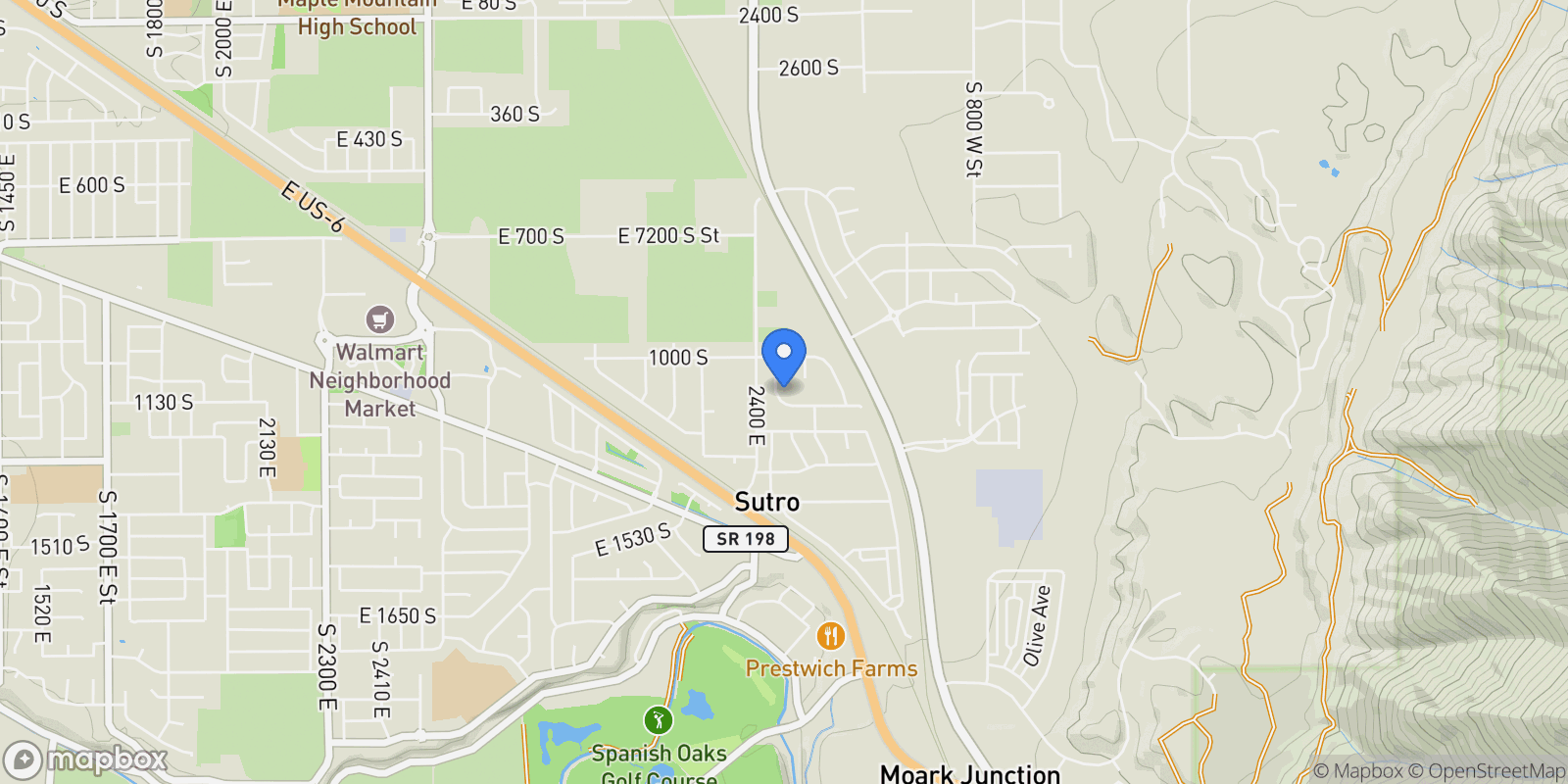 Map showing 1085 S 3440 E 107, Spanish Fork, Utah, United States.