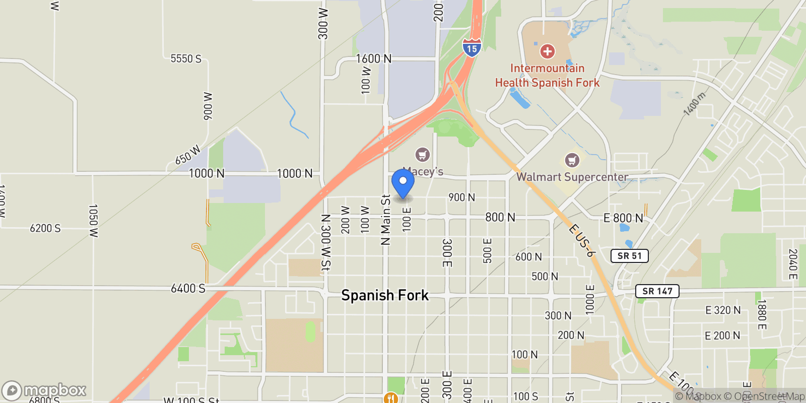 Map showing 2311 S 3550 ATWOOD E, Spanish Fork, Utah, United States.