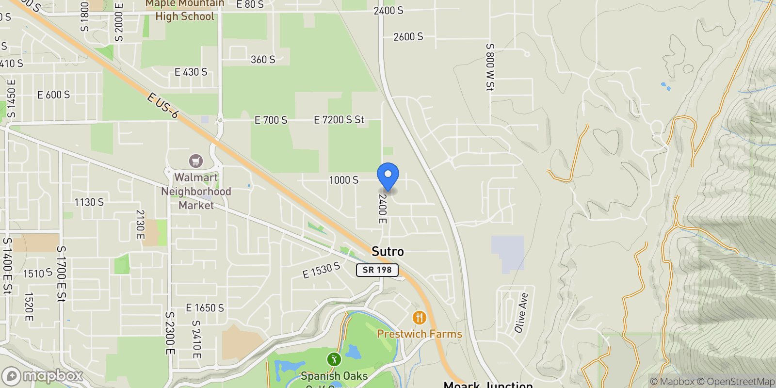 Map showing 1068 S 3440 E 120, Spanish Fork, Utah, United States.