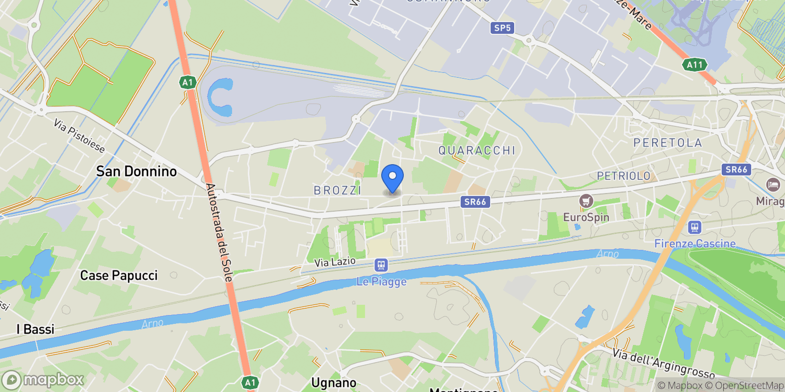 Map showing Via di Brozzi, 50145 Firenze FI, Italy, Florence, Tuscany, Italy.