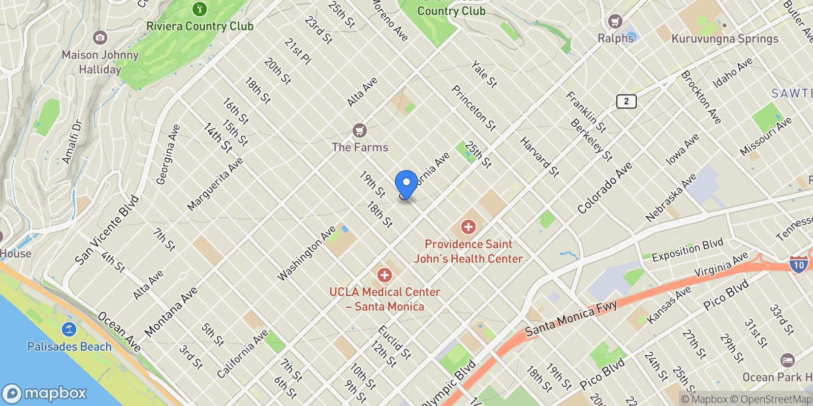 Map showing 1114 20th Unit 3, Santa Monica, California, United States.