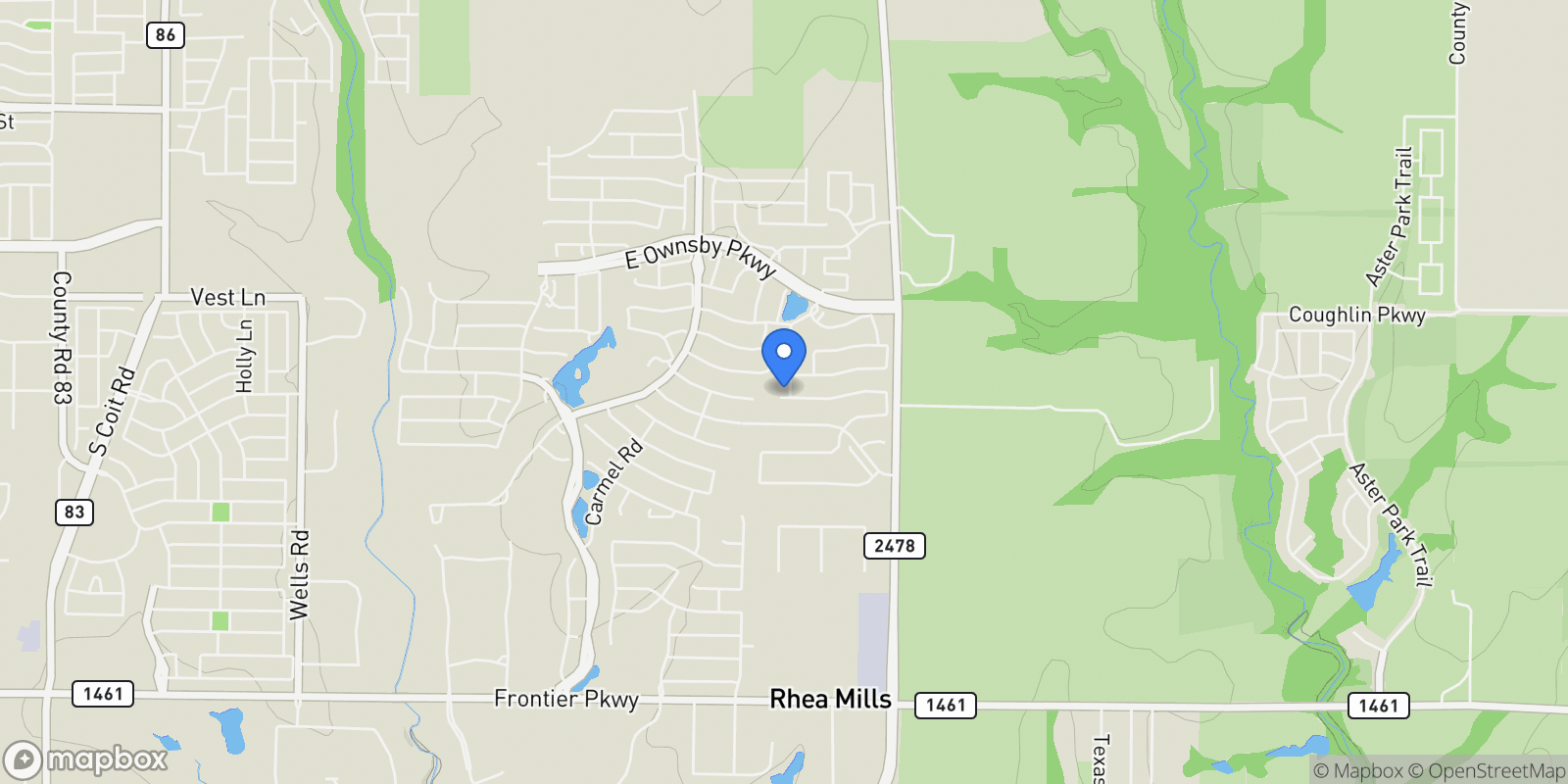 Map showing 3609 Sable Falls Way, McKinney, Texas, United States.