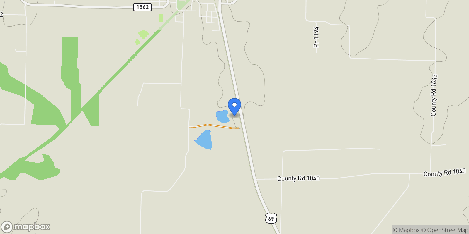 Map showing 5646 N US Highway 69, Celeste, Texas, United States.