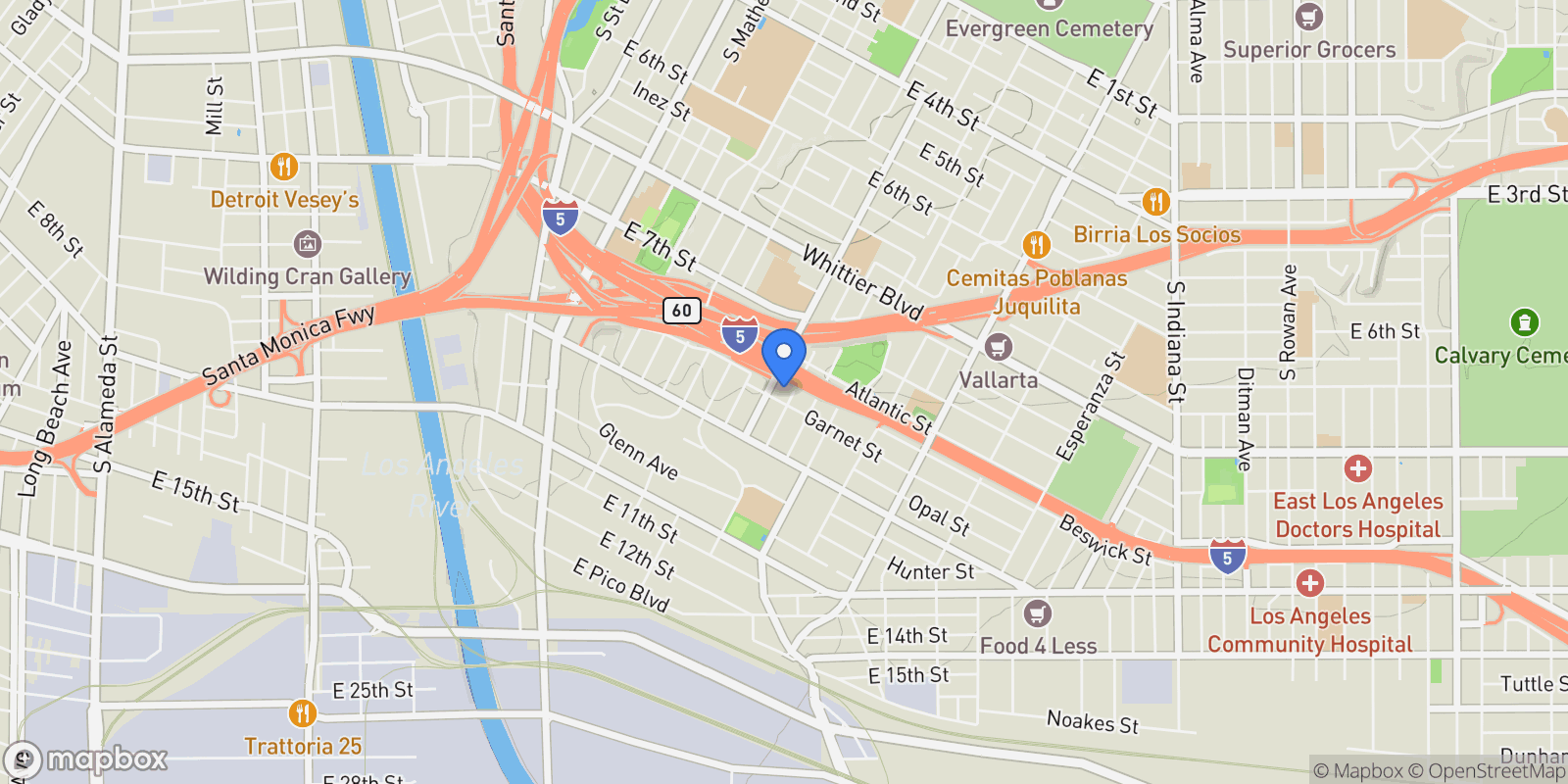 Map showing 1109 Dacotah, Los Angeles, California, United States.